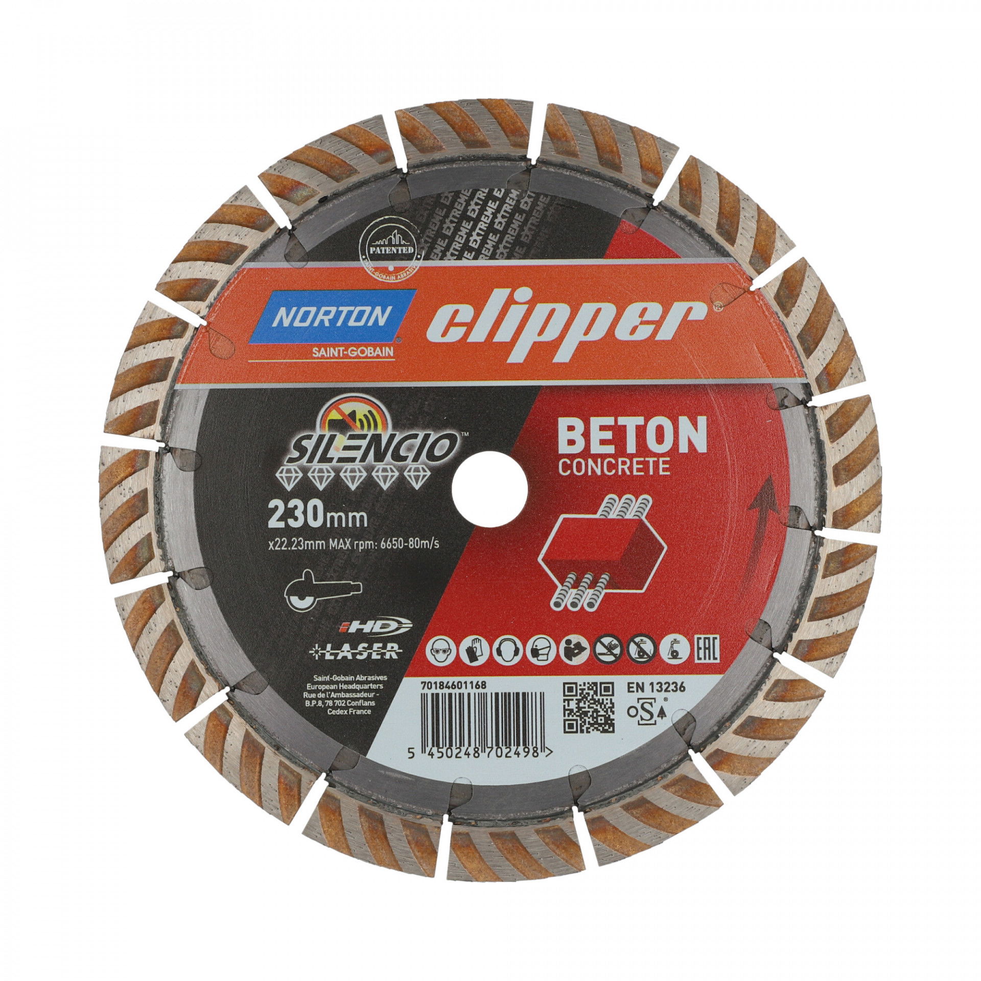 Norton Clipper Extreme Beton Silencio gyémánt vágókorong Ø230x22,23 mm termék fő termékképe