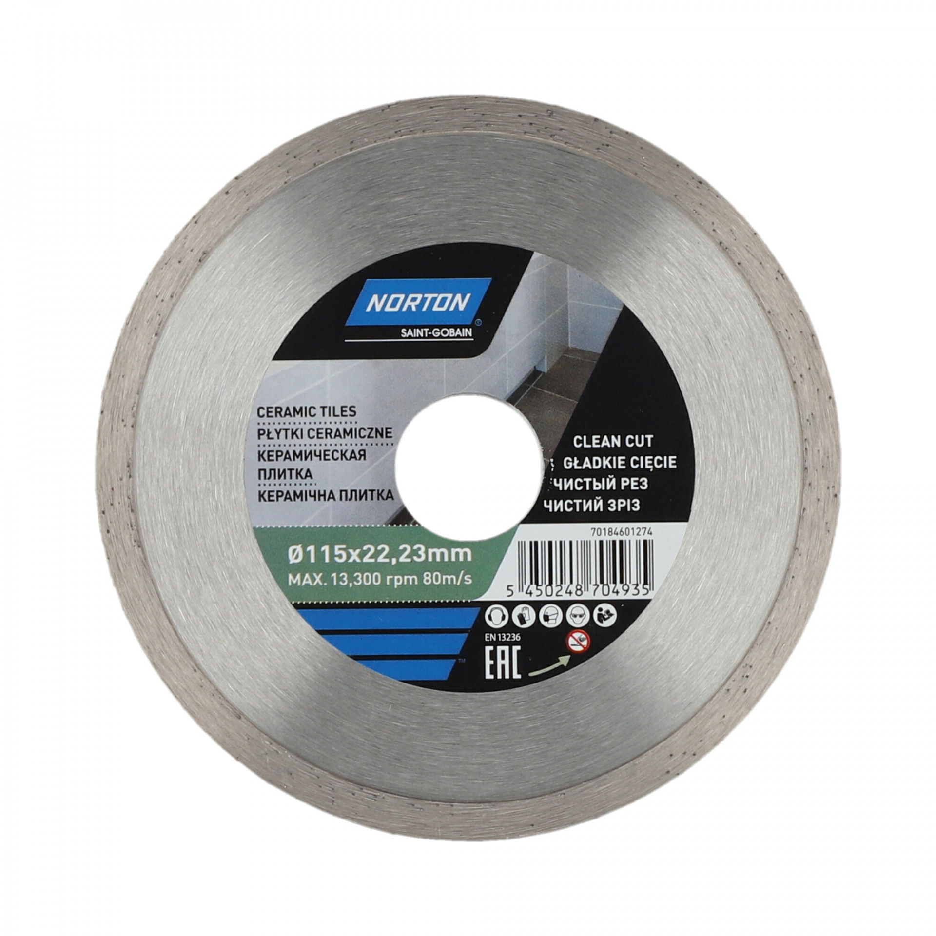 Norton Ceramic Tiles gyémánt vágókorong Ø115x22,23 mm termék fő termékképe