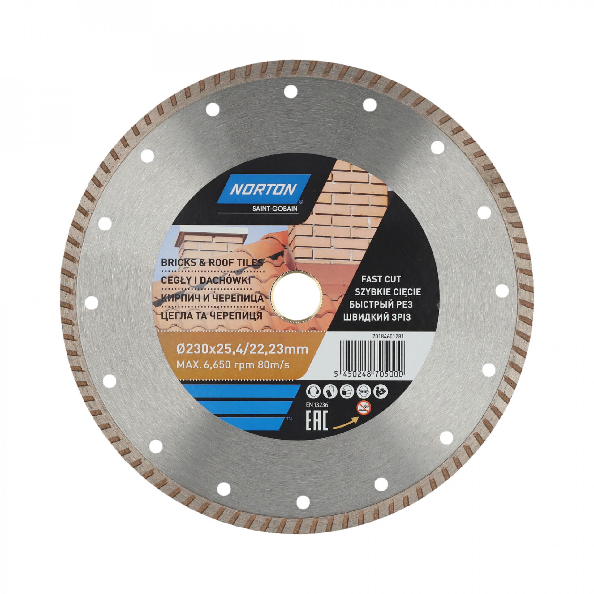 Norton CEE Bricks & Tiles gyémánt vágókorong Ø230x25,44/22,23 mm, 25 db/csomag termék fő termékképe