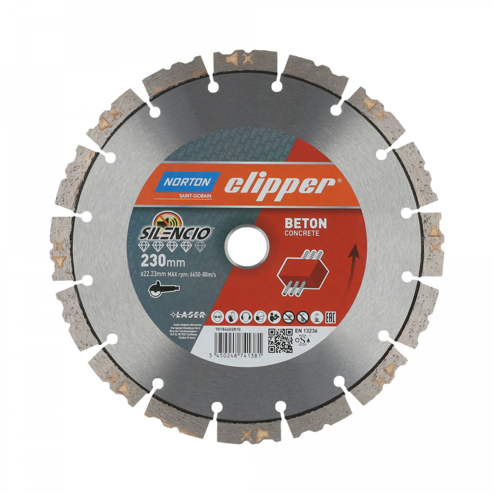 Norton Clipper Pro Beton Silencio gyémánt vágókorong Ø230x22,23 mm termék fő termékképe