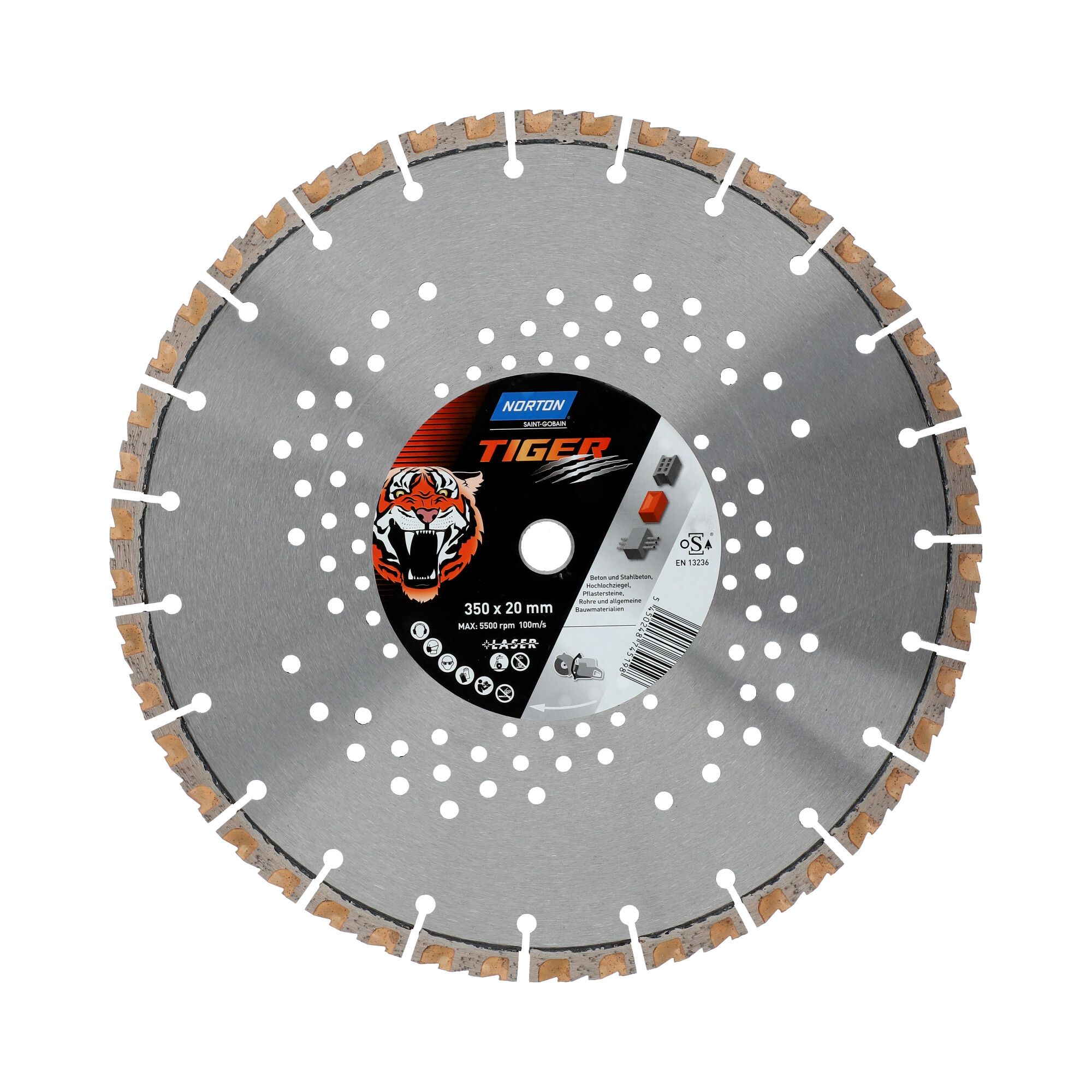 Norton Clipper Tiger Beton 27150 gyémánt vágókorong Ø350x20 mm termék fő termékképe