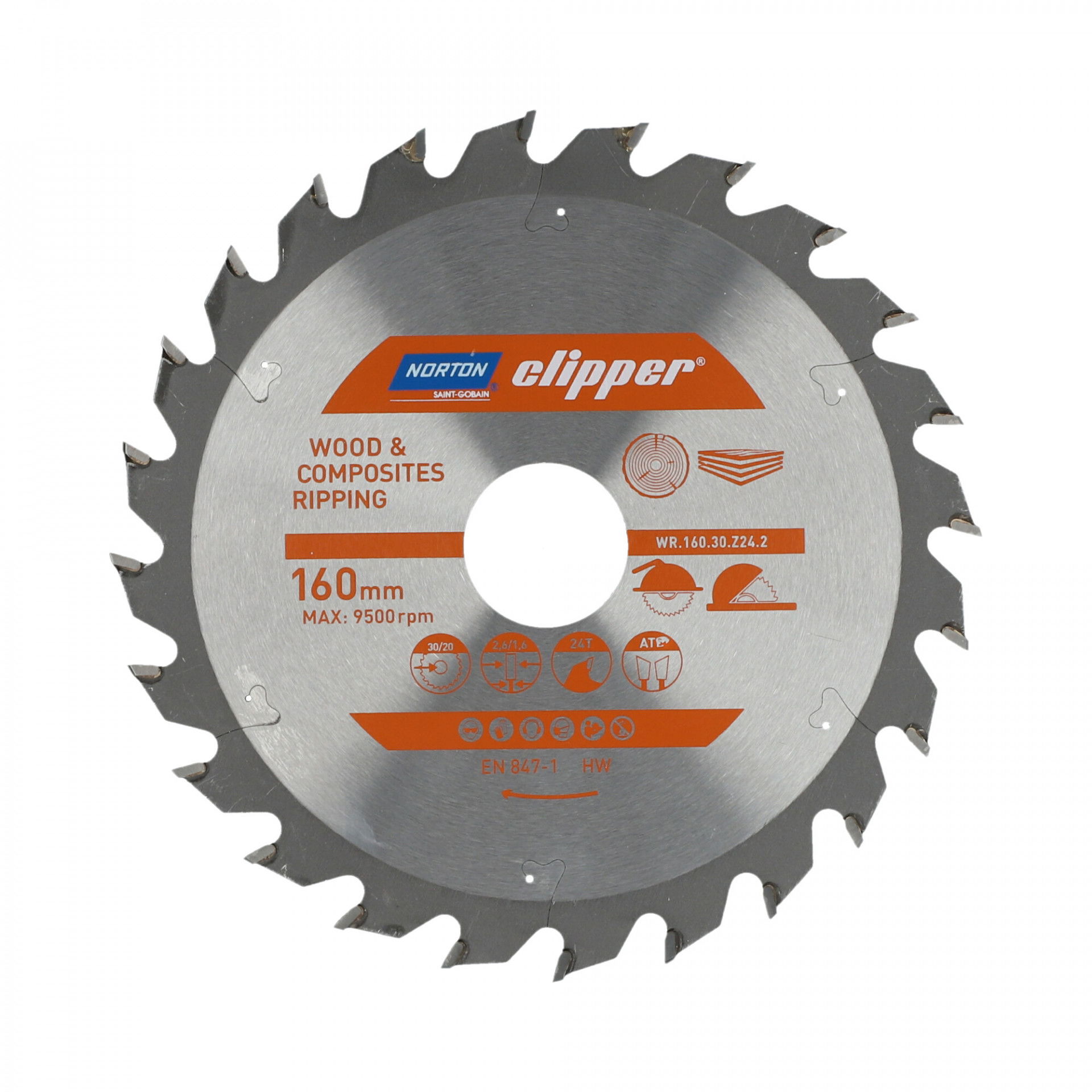 Norton Clipper Pro körfűrészlap  Ø160x30/20mm termék fő termékképe