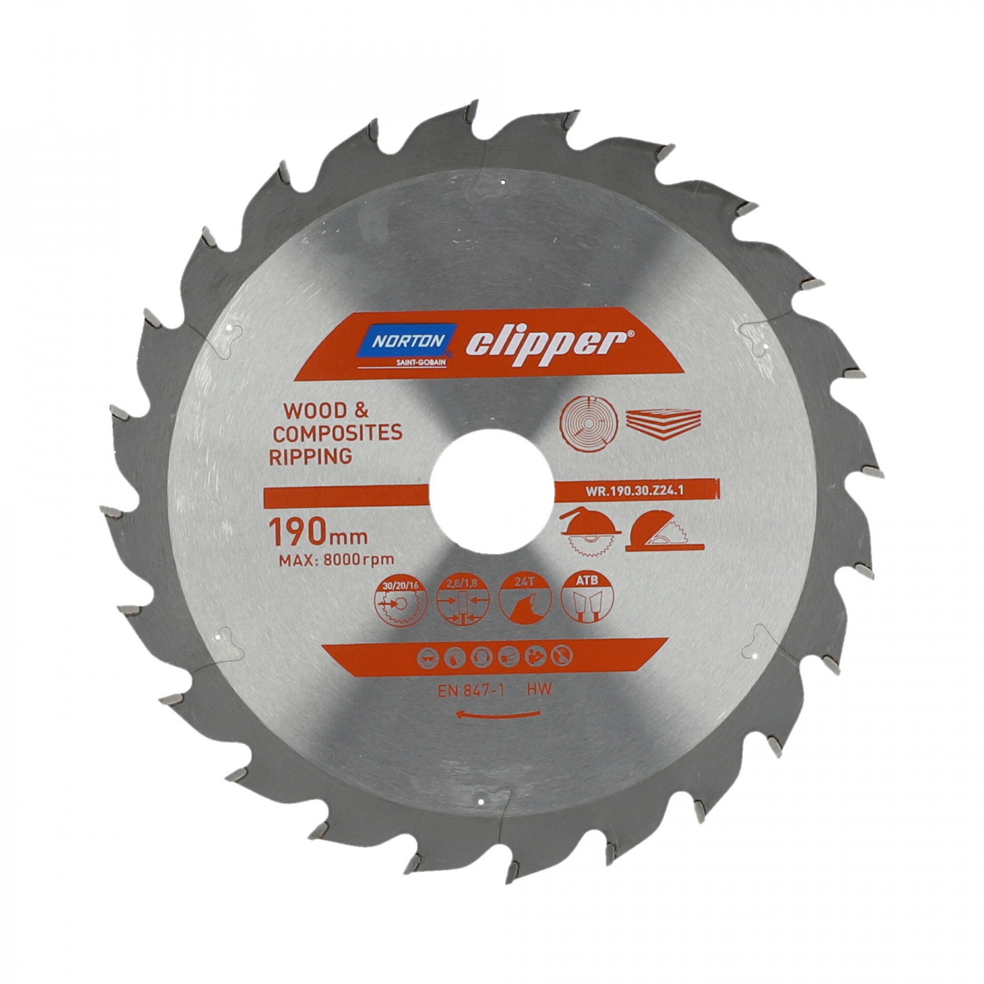 Norton Clipper Pro körfűrészlap Ø190x30/20/16mm termék fő termékképe