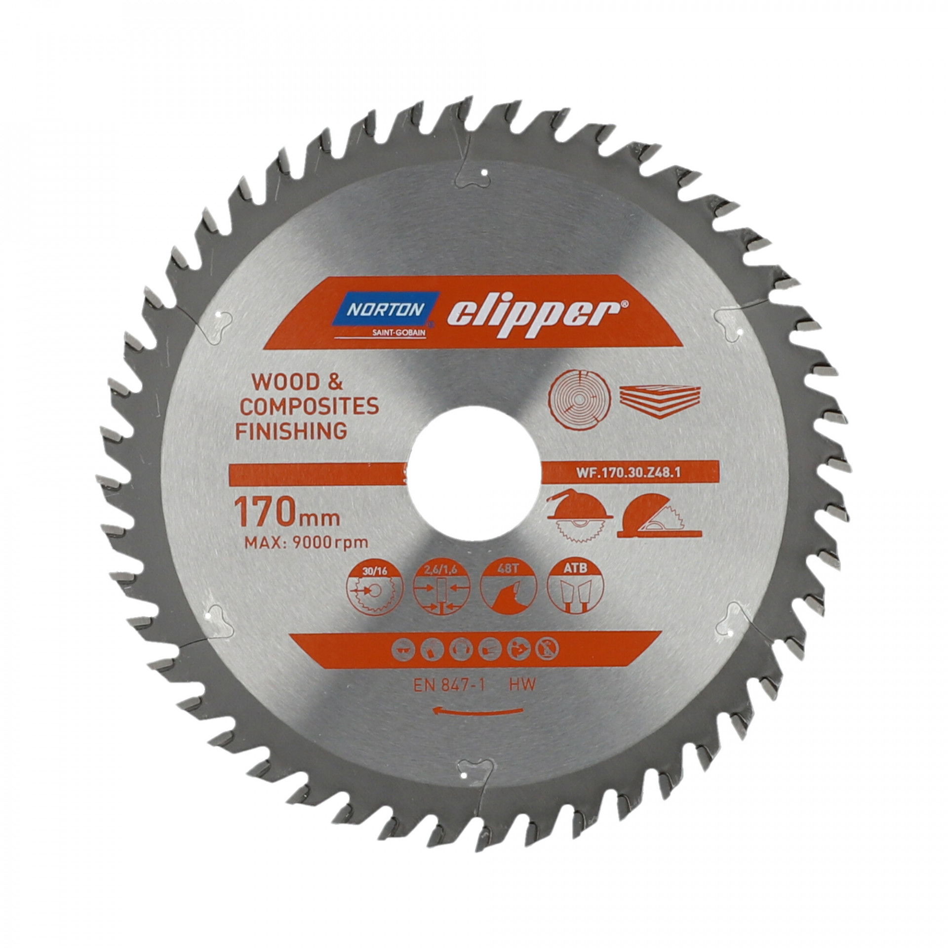 Norton Clipper Pro Wood Finishing körfűrészlap Ø170x30/16mm termék fő termékképe