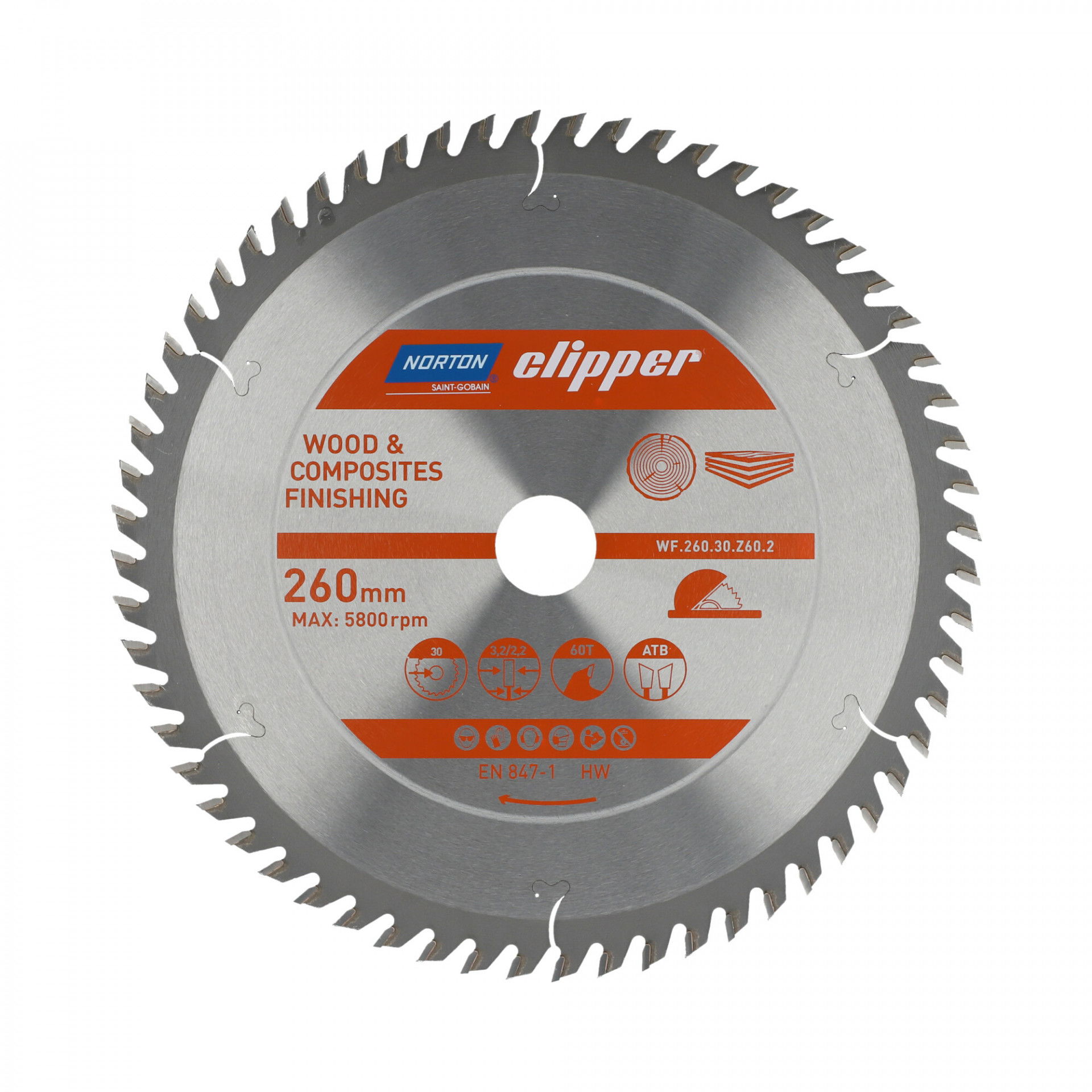 Norton Clipper Pro Wood Finishing körfűrészlap Ø260x30mm termék fő termékképe