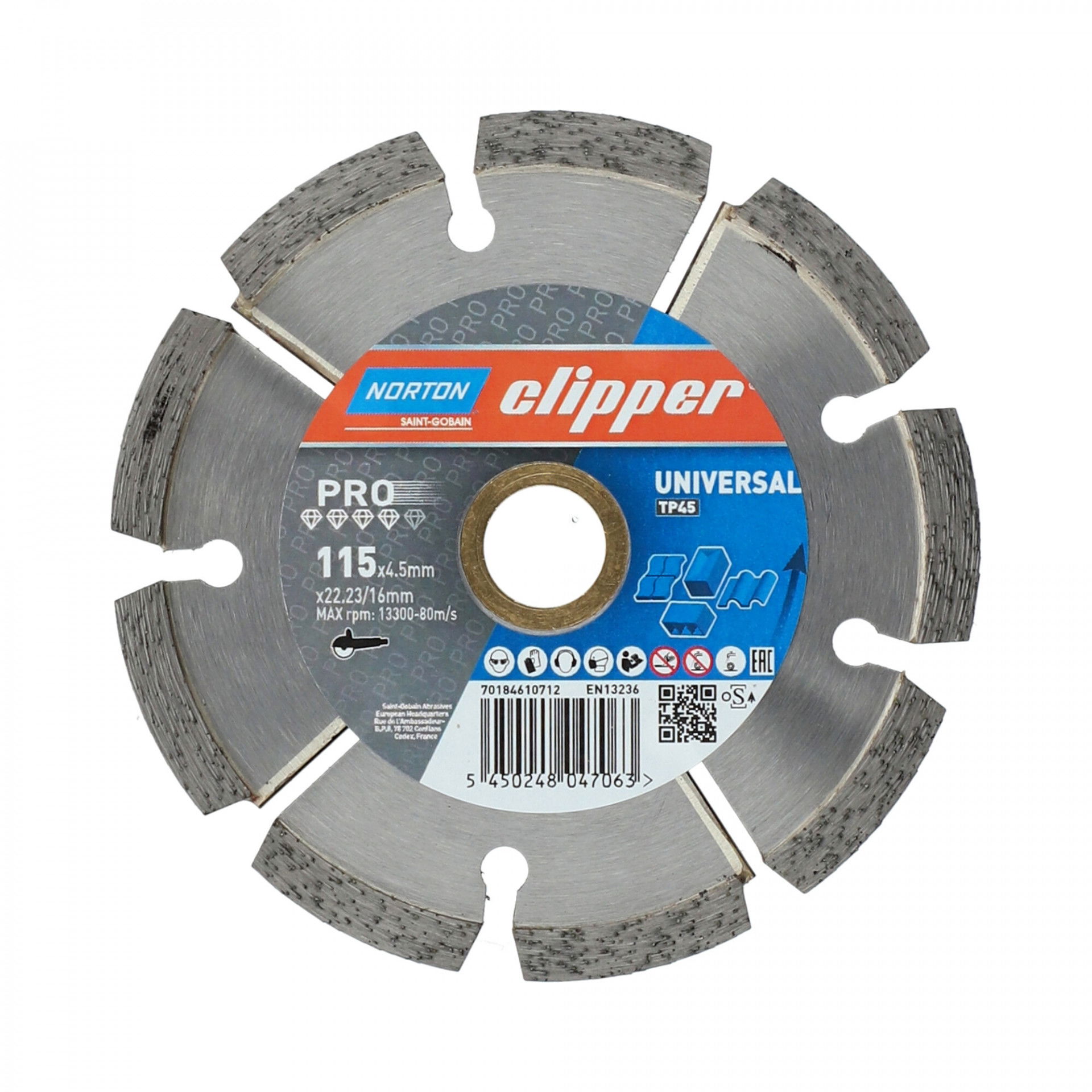 Norton Clipper Pro Universal TP gyémánt vágókorong Ø115x22,23x4,5 mm termék fő termékképe