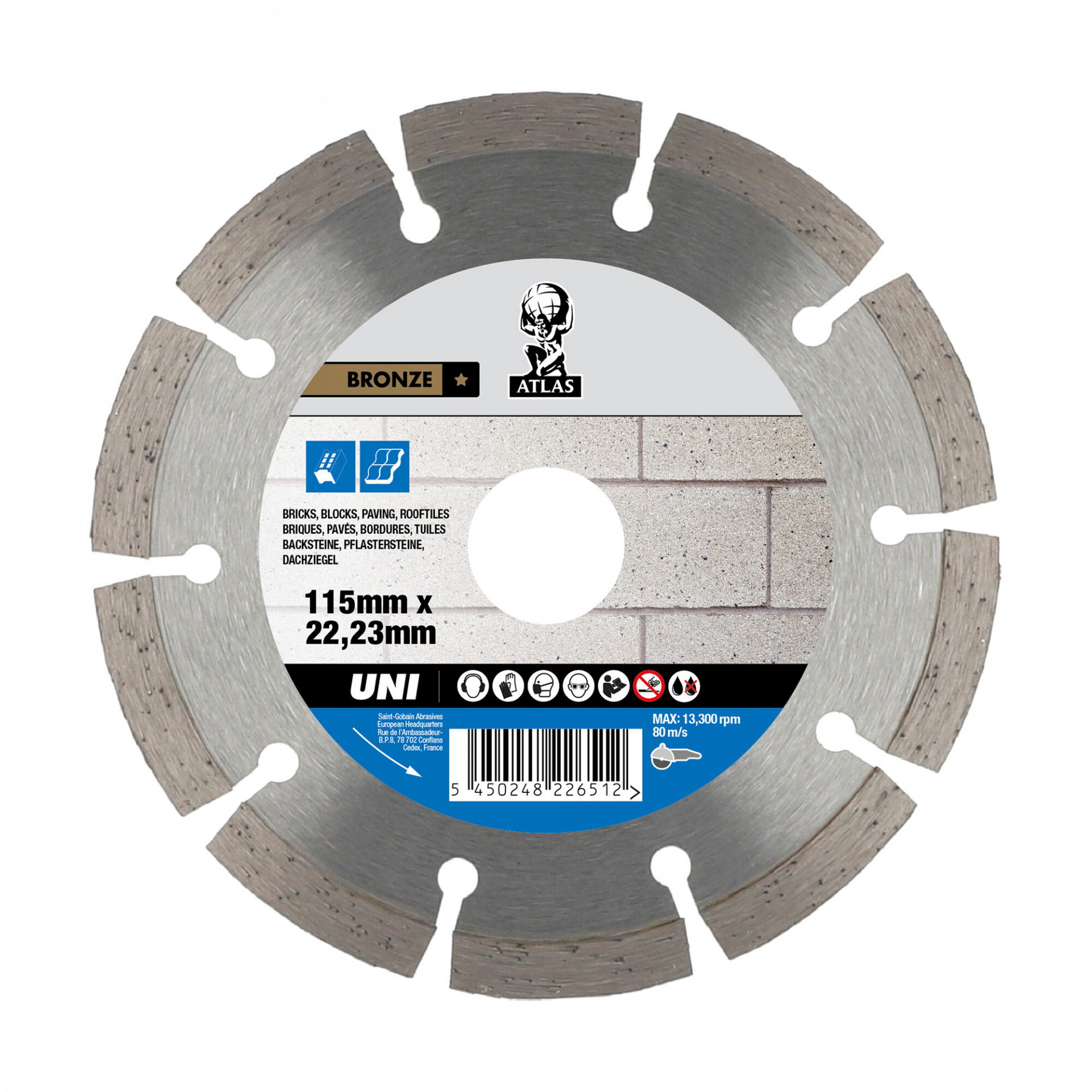 Atlas Universal gyémánt vágókorong Ø115x22,23 mm termék fő termékképe