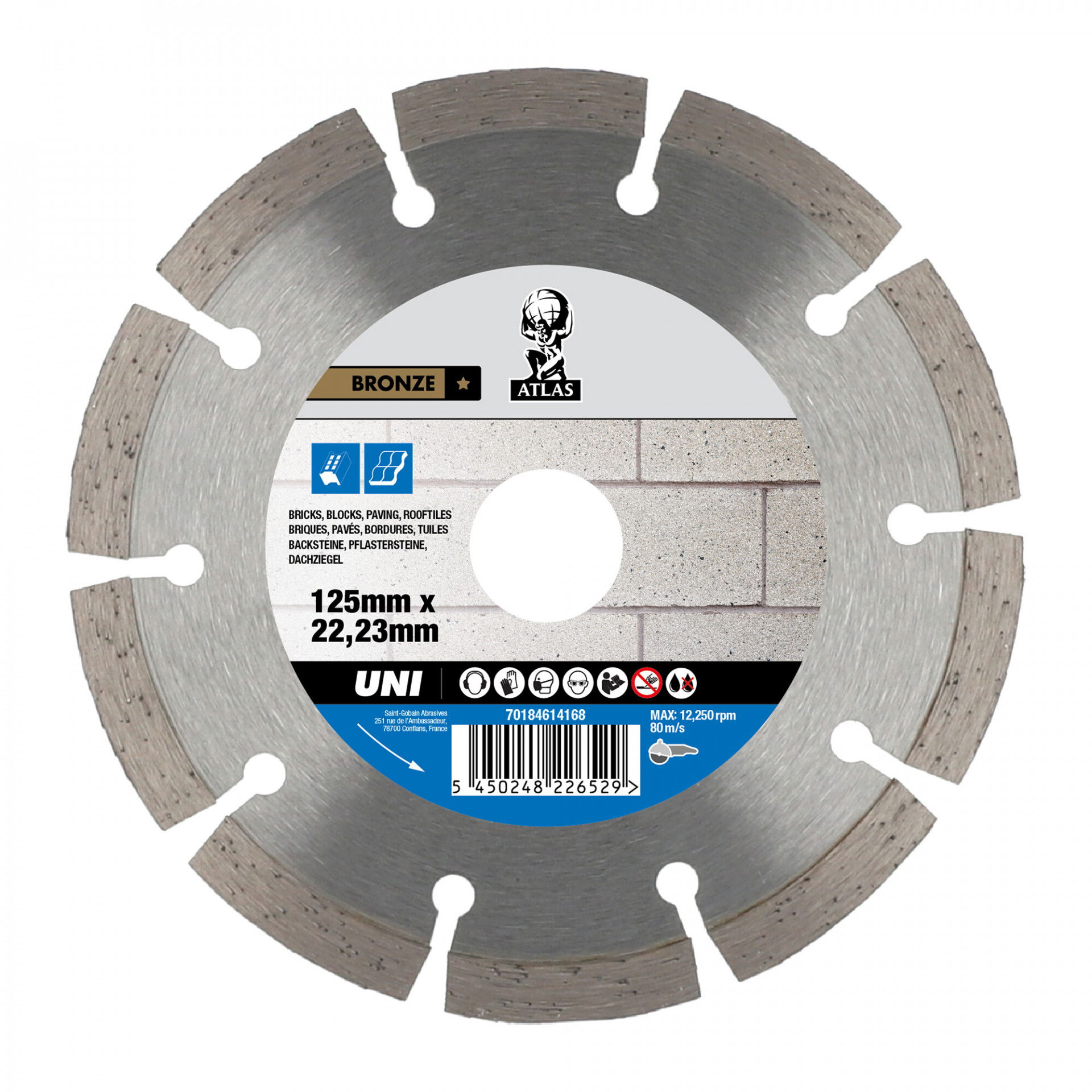 Atlas Universal gyémánt vágókorong Ø125x22,23 mm termék fő termékképe