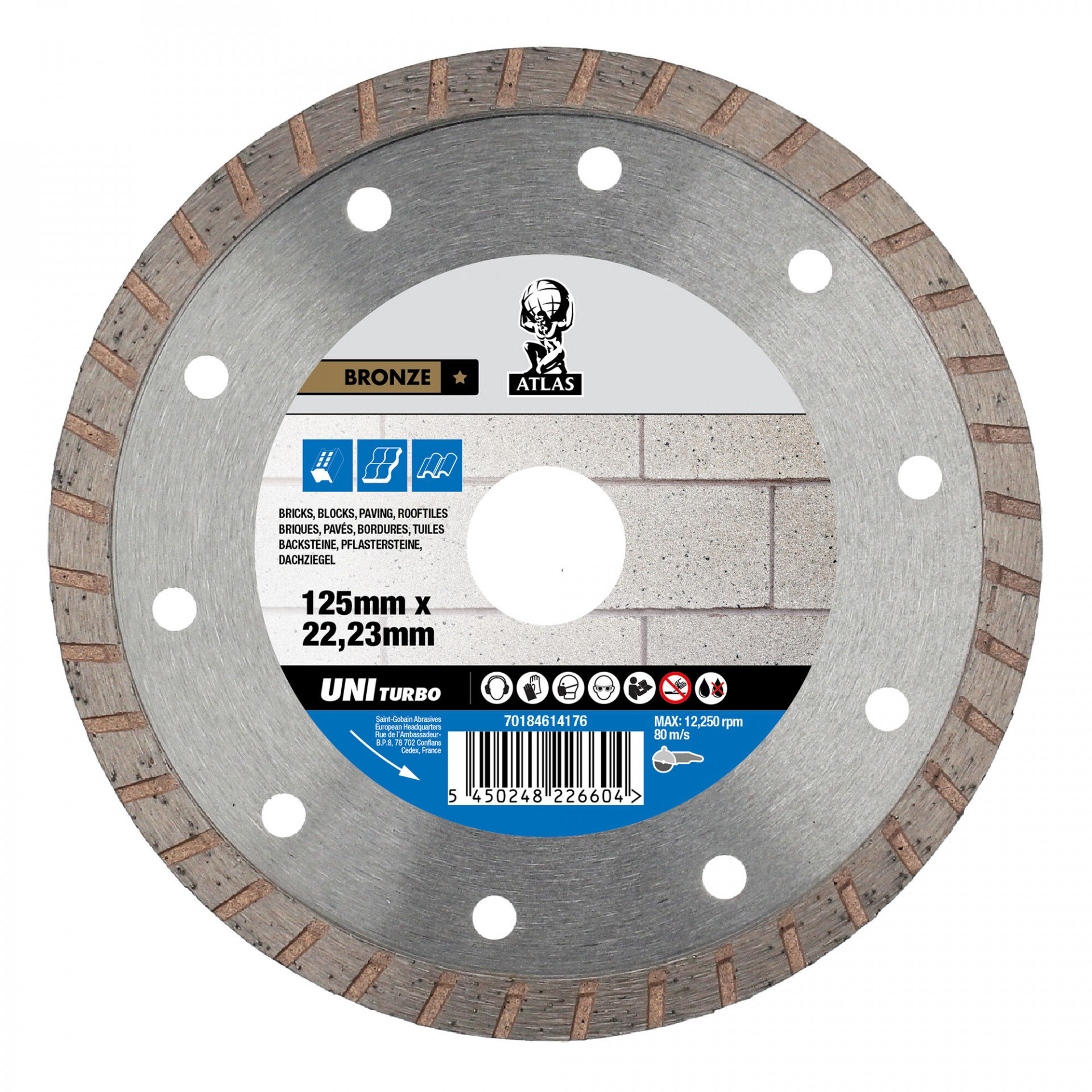 Atlas Universal Turbo gyémánt vágókorong Ø125x22,23 mm termék fő termékképe