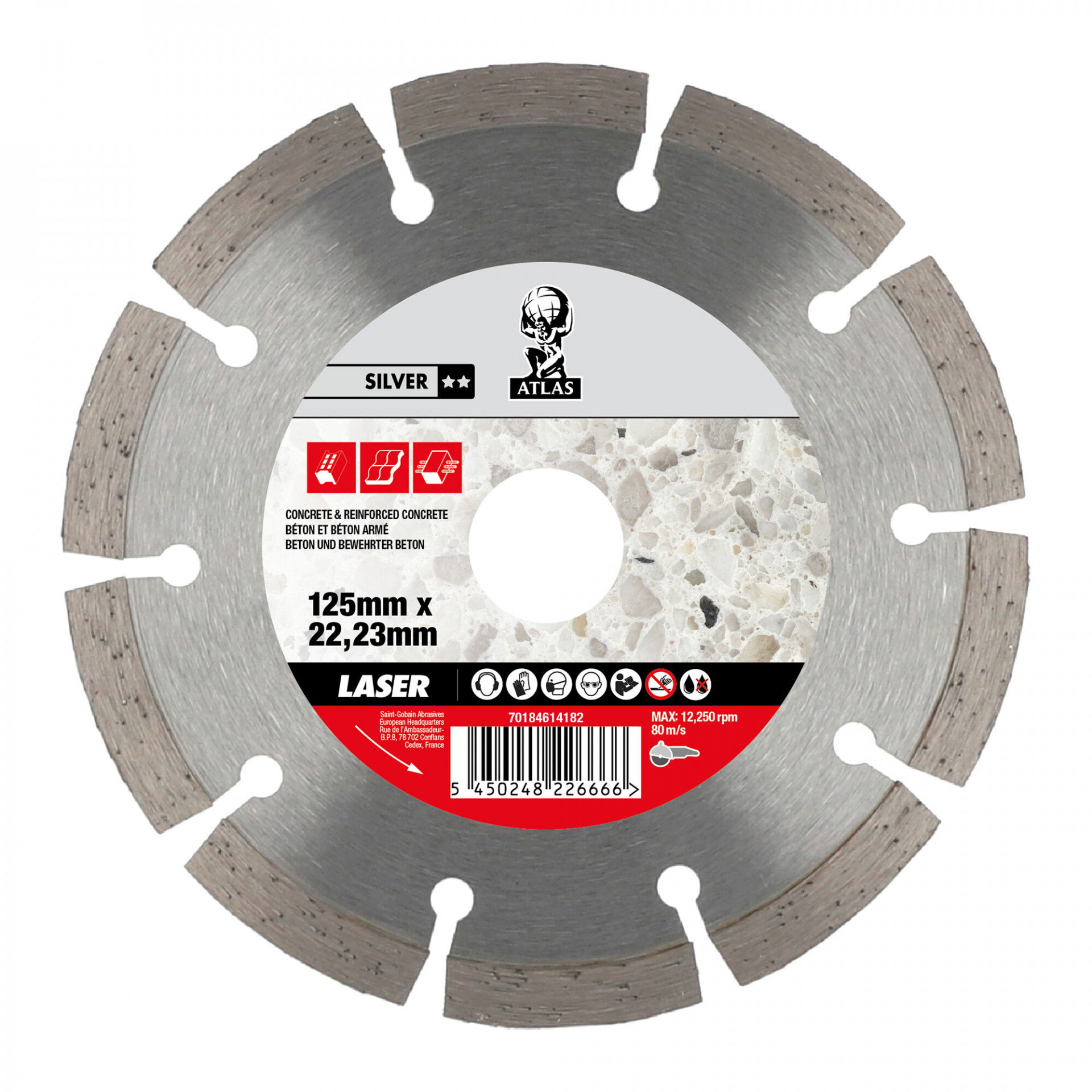 Atlas Laser gyémánt vágókorong Ø125x22,23 mm termék fő termékképe