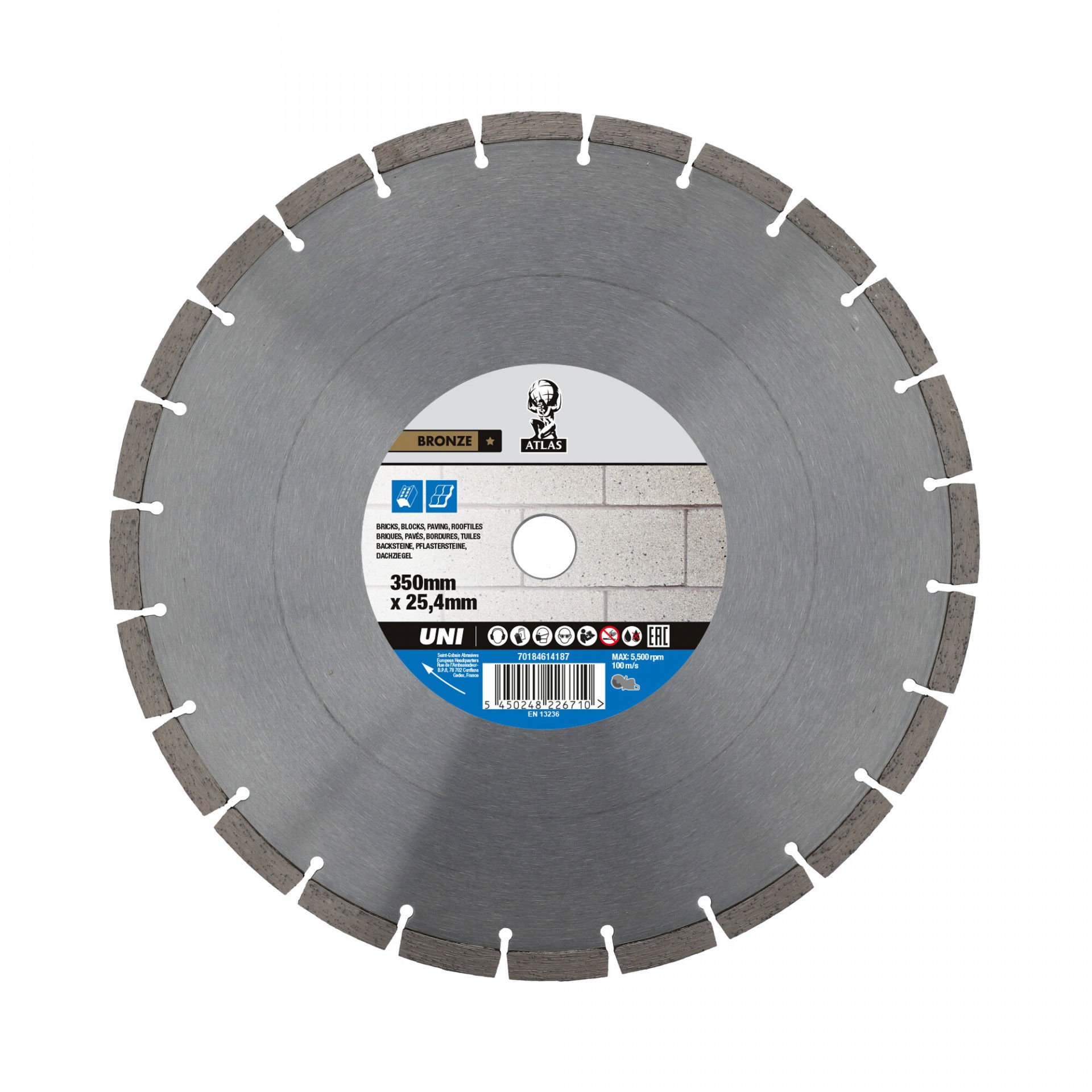 Atlas Universal gyémánt vágókorong Ø350x25,4 mm termék fő termékképe