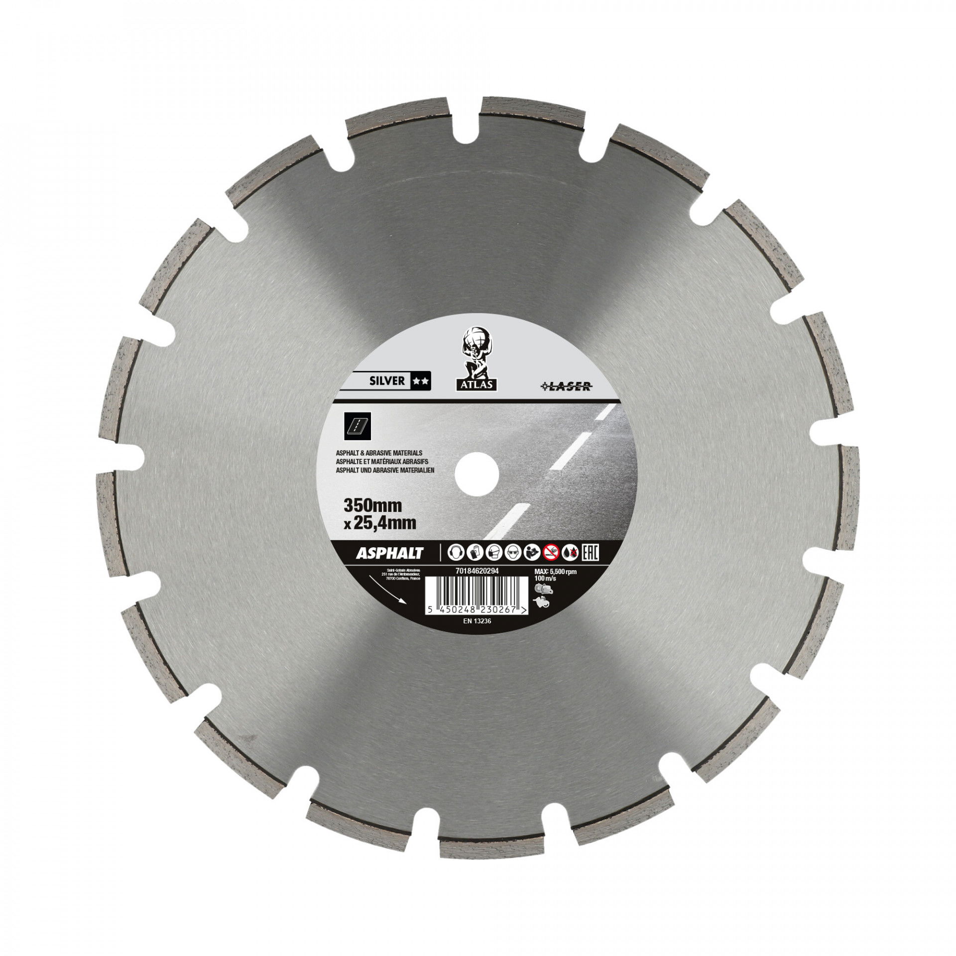 Atlas Asphalt gyémánt vágókorong Ø450x25,4 mm termék fő termékképe