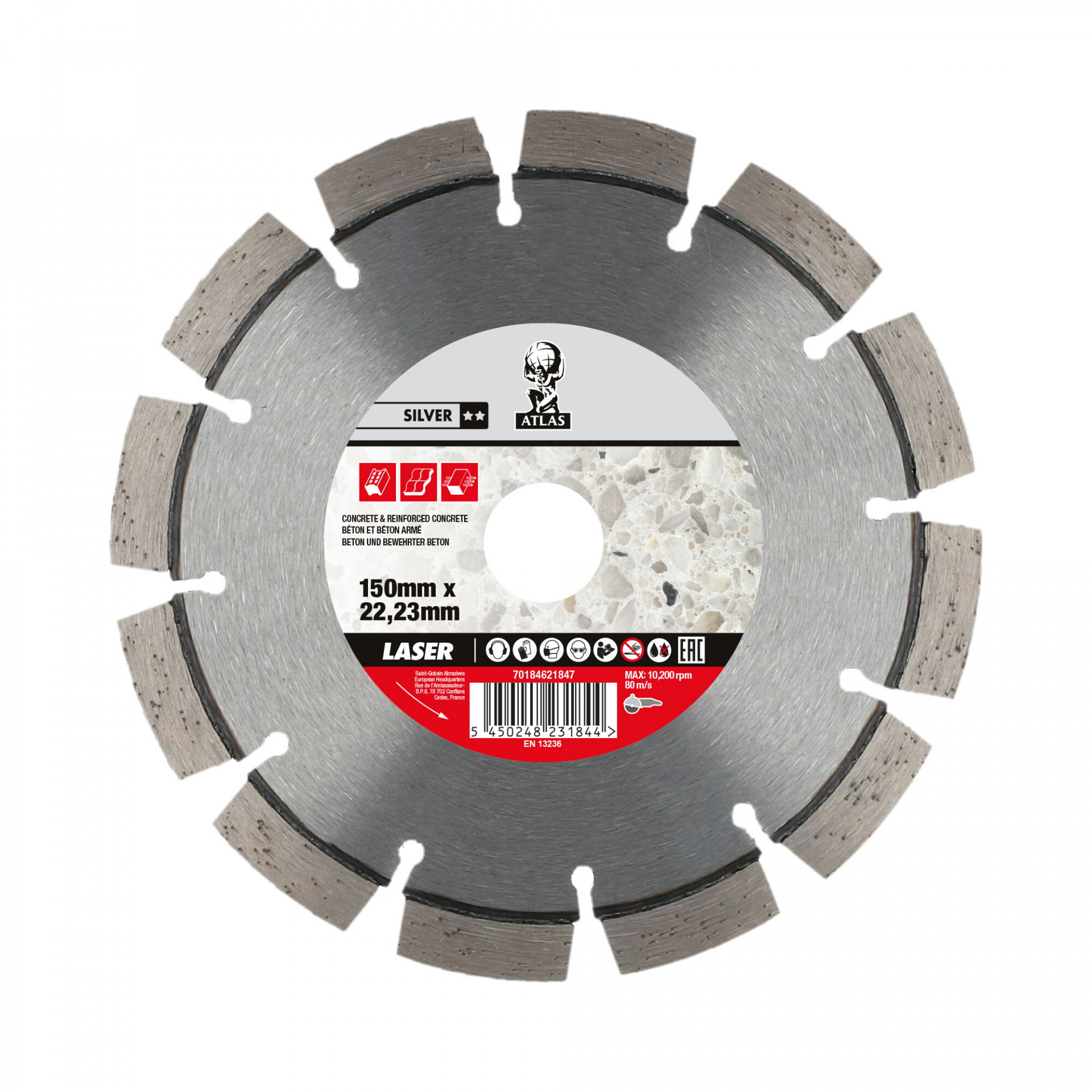 Atlas Laser gyémánt vágókorong Ø150x22,23 mm termék fő termékképe