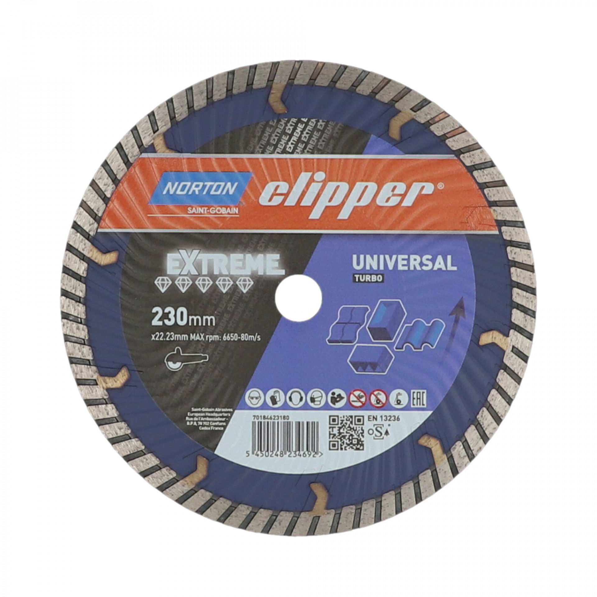 Norton Clipper Extreme Universal Turbo gyémánt vágókorong Ø230x22,23 mm termék fő termékképe