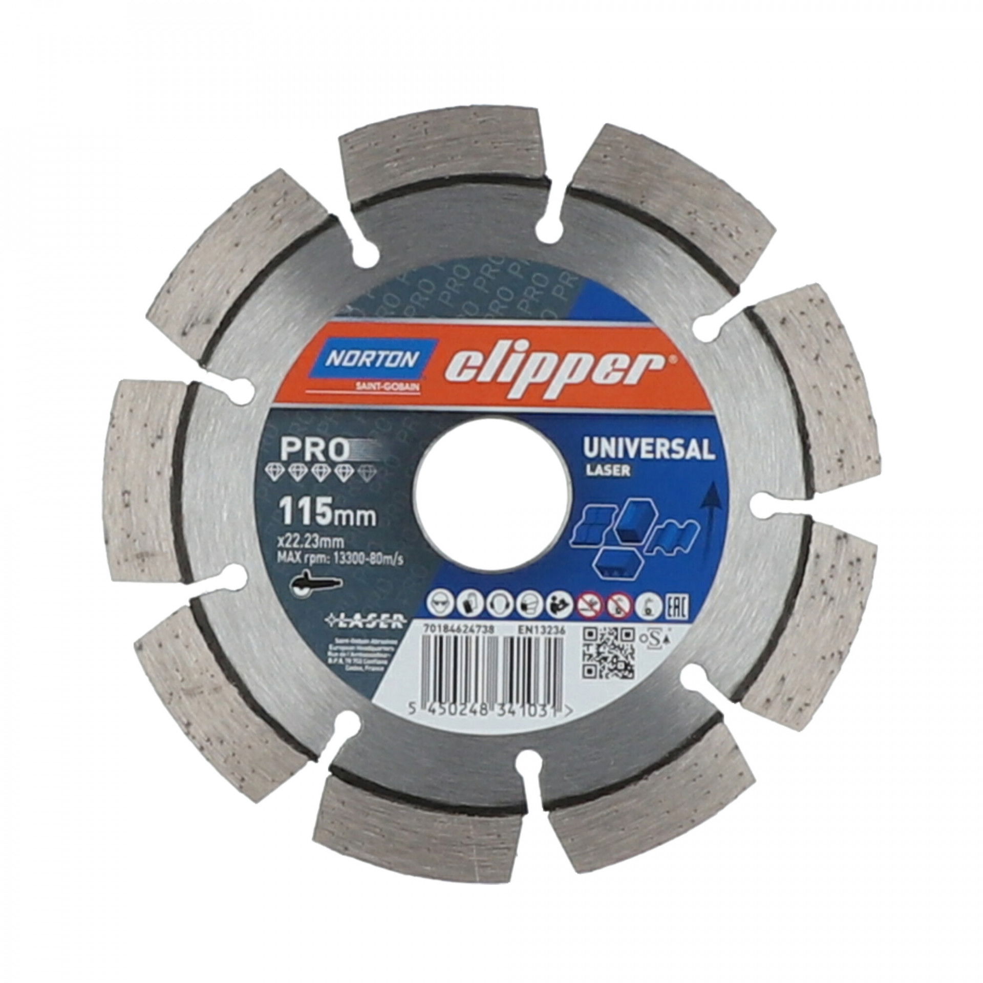 Norton Clipper Pro Universal Laser gyémánt vágókorong Ø115x22,23  mm termék fő termékképe