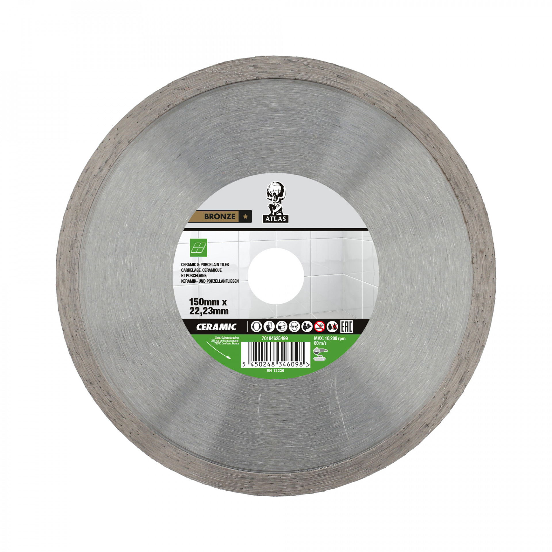 Atlas Ceramic Tiles gyémánt vágókorong Ø150x25,4 mm termék fő termékképe