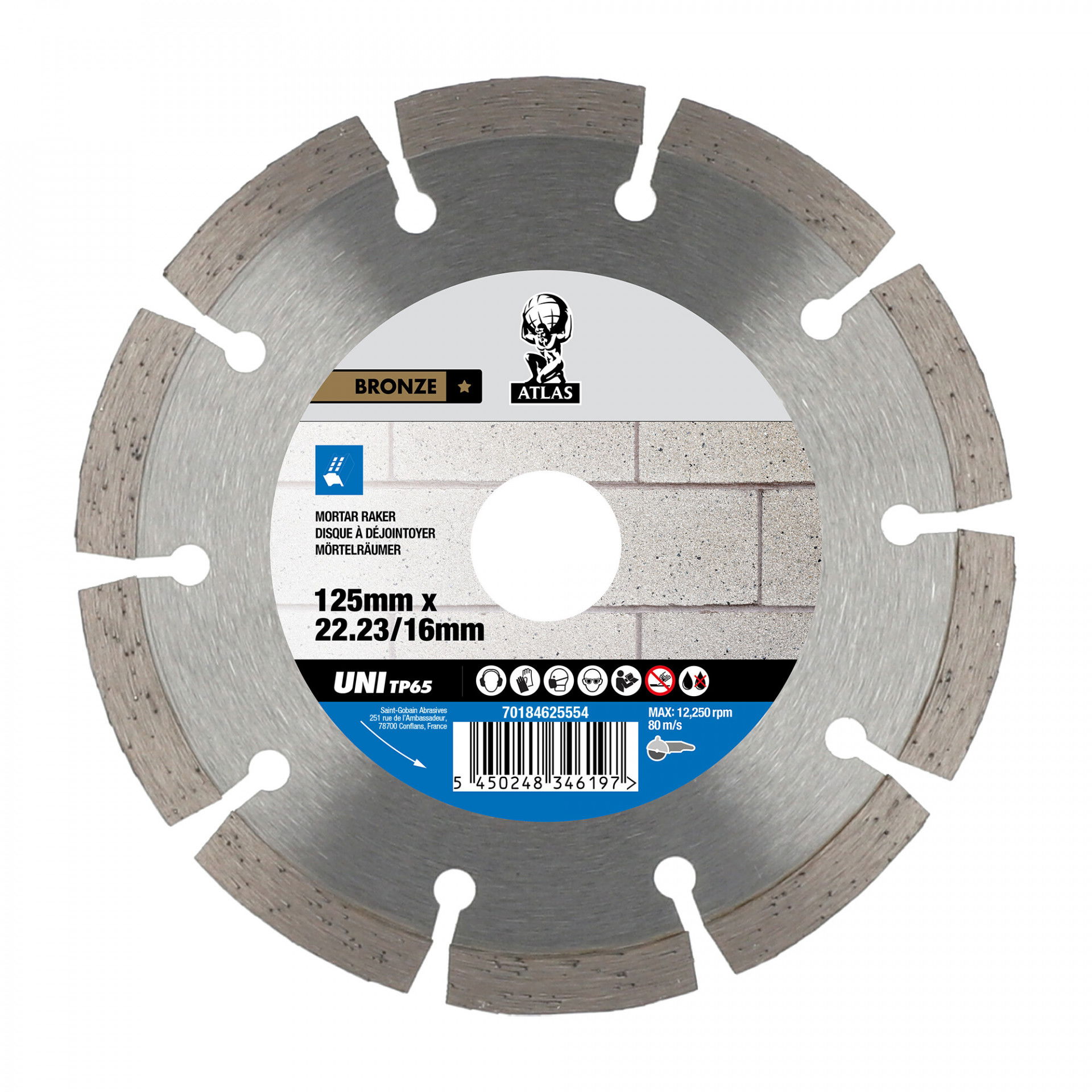 Atlas TP gyémánt vágókorong Ø125x22,23 mm termék fő termékképe