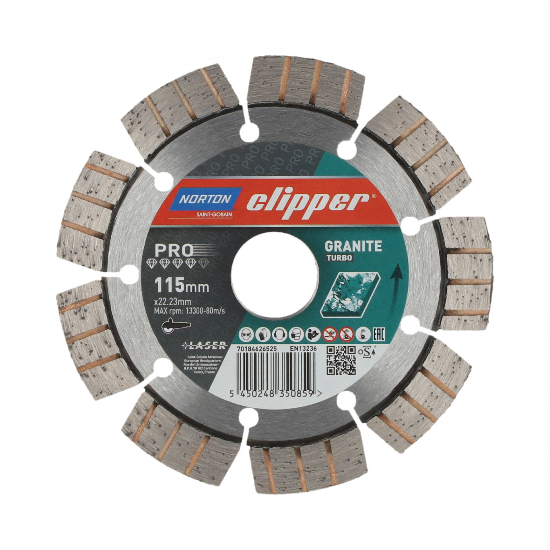 Norton Clipper Pro Granite Turbo gyémánt vágókorong Ø115x22,23 mm termék fő termékképe