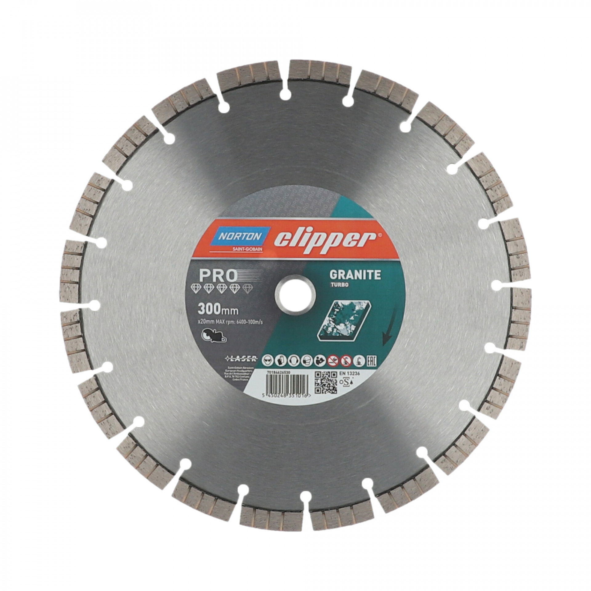 Norton Clipper Pro Granite Turbo gyémánt vágókorong Ø300x20 mm termék fő termékképe