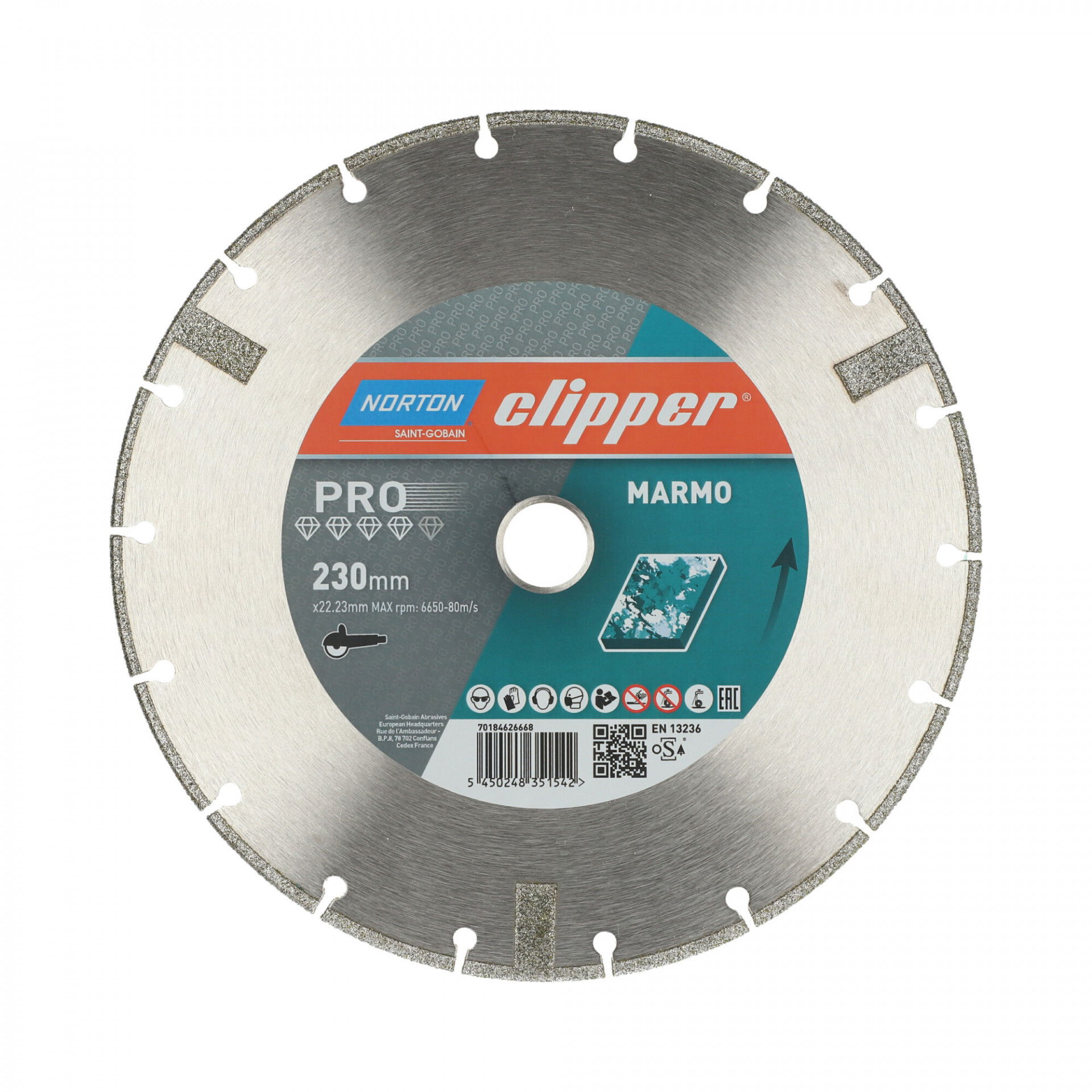 Norton Clipper Pro Marmo gyémánt vágókorong Ø230x22,23 mm termék fő termékképe