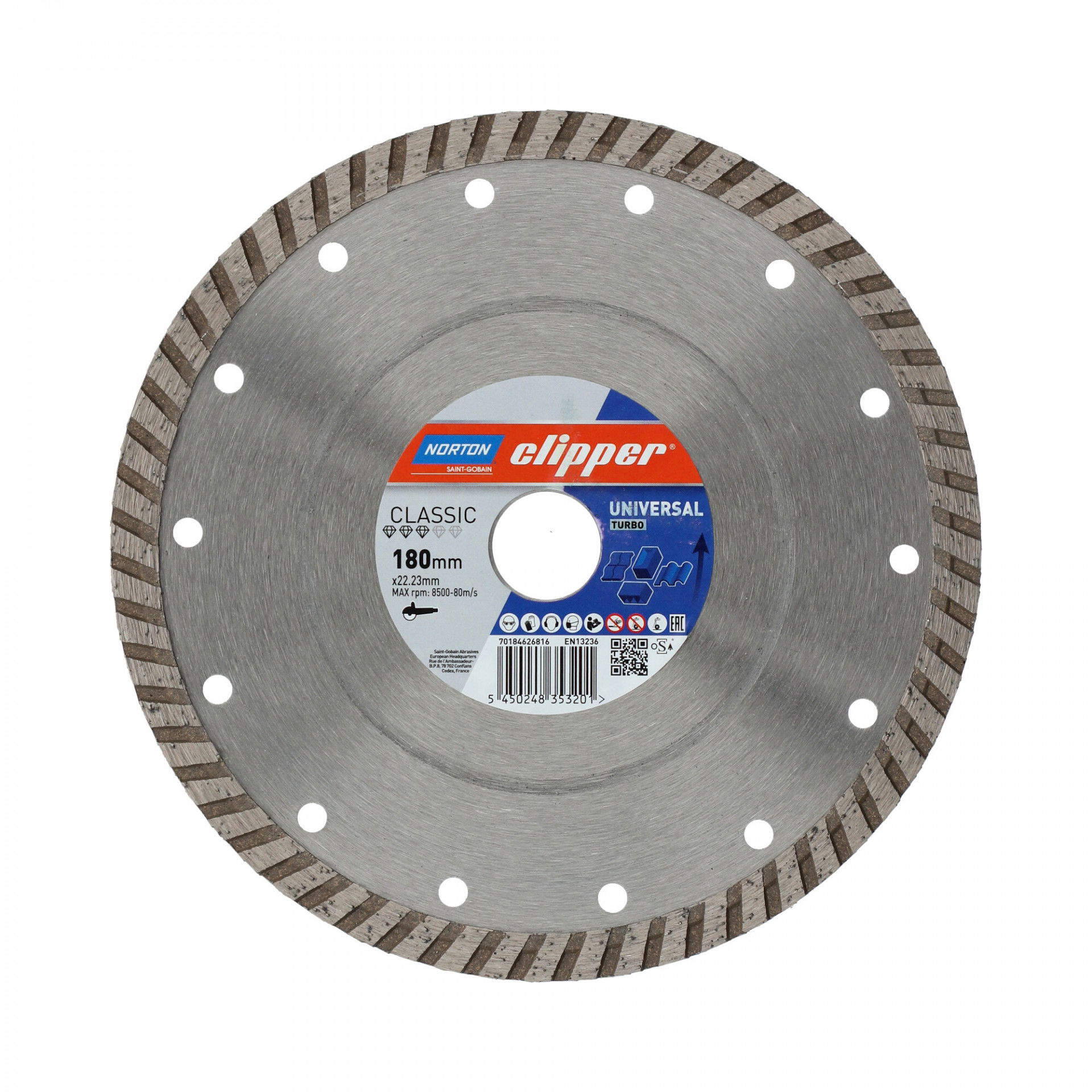 Norton Clipper Classic Universal Turbo gyémánt vágókorong Ø180x22,23 mm termék fő termékképe