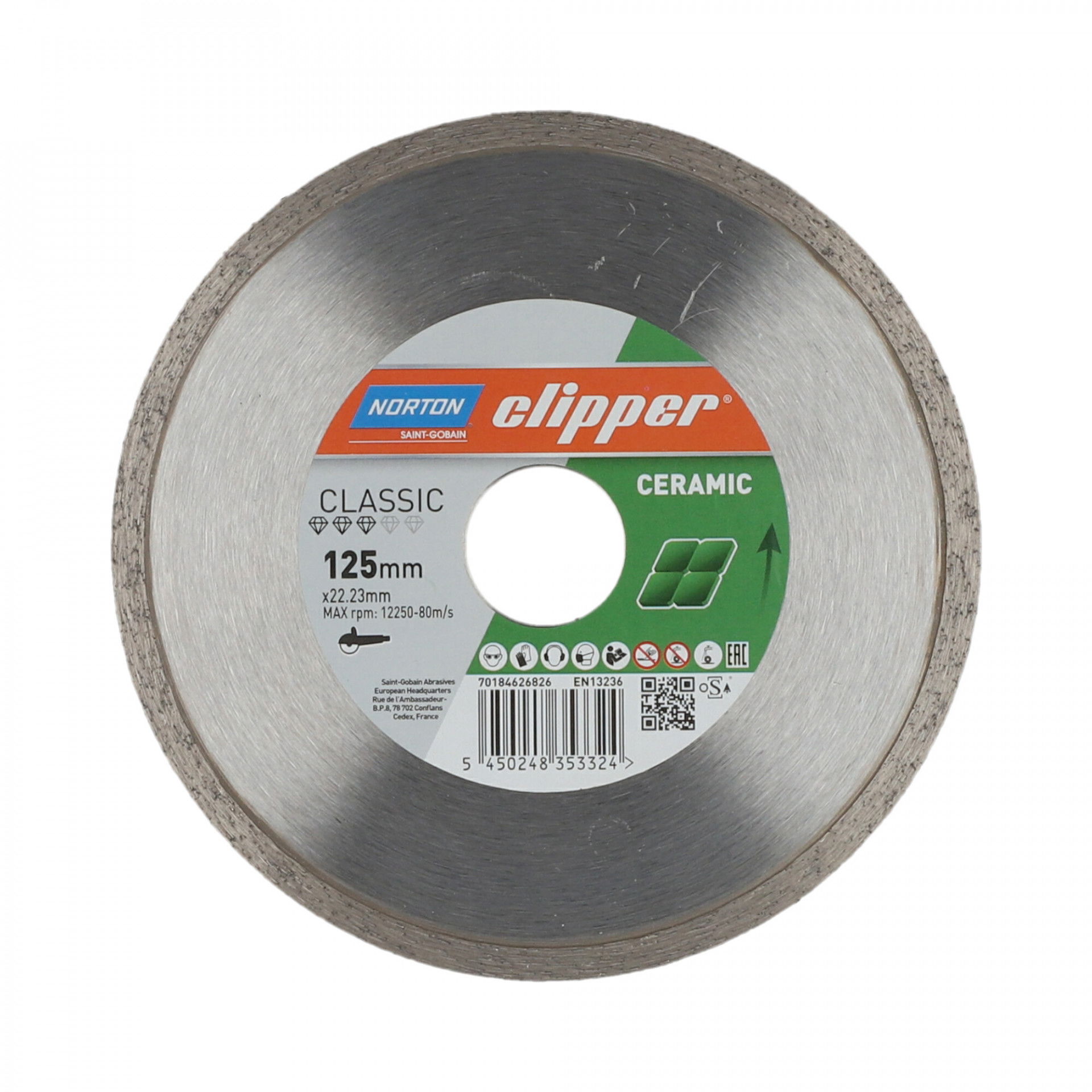 Norton Clipper Classic Ceramic gyémánt vágókorong Ø125x22,23 mm termék fő termékképe