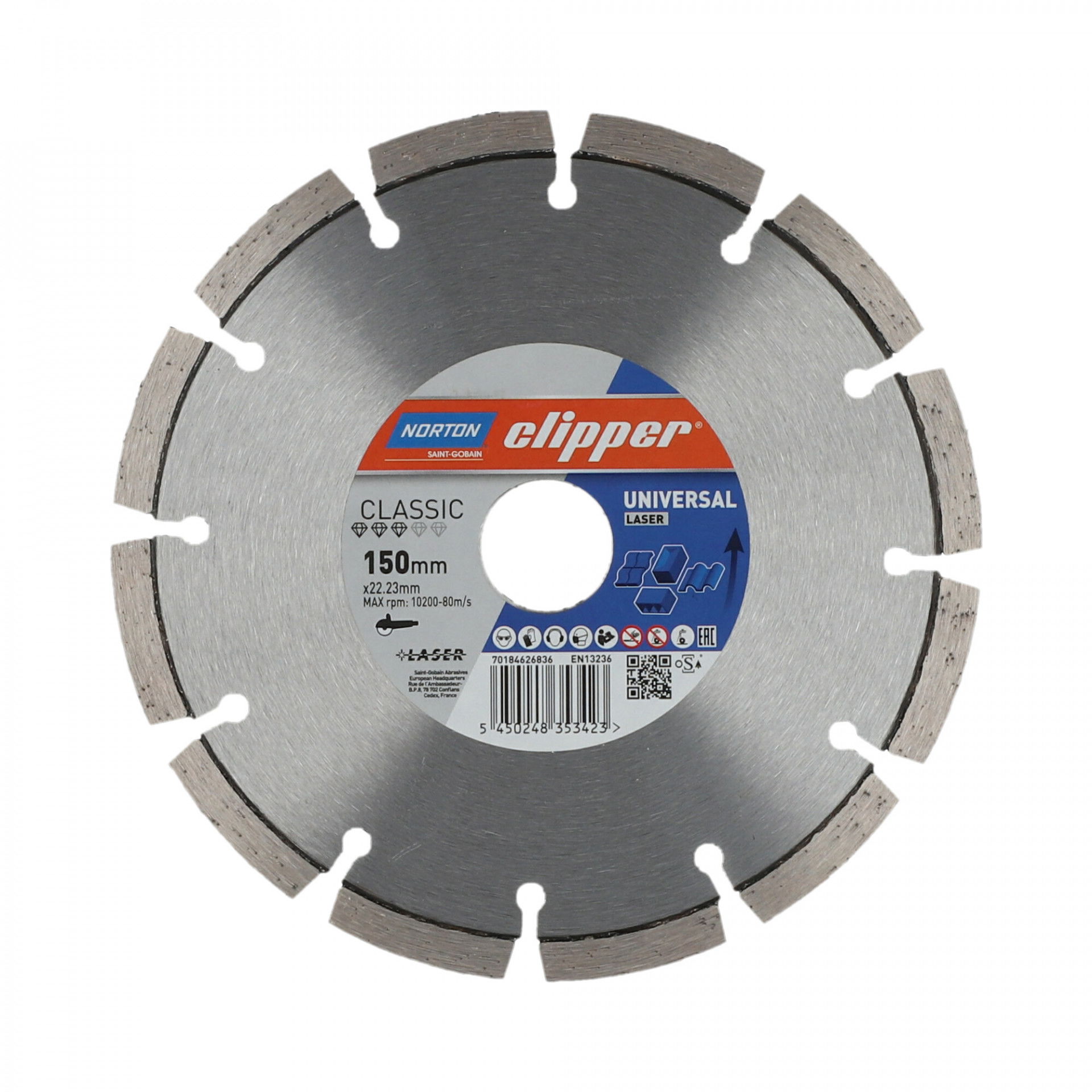 Norton Clipper Classic Universal Laser gyémánt vágókorong Ø150x22,23 mm termék fő termékképe