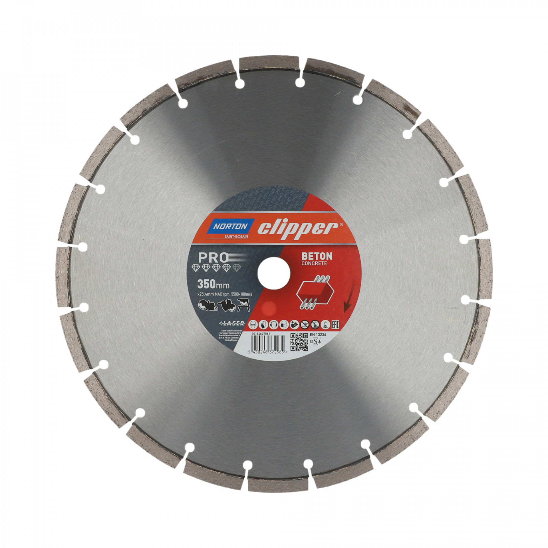 Norton Clipper Pro Beton gyémánt vágókorong Ø350x25,4 mm termék fő termékképe