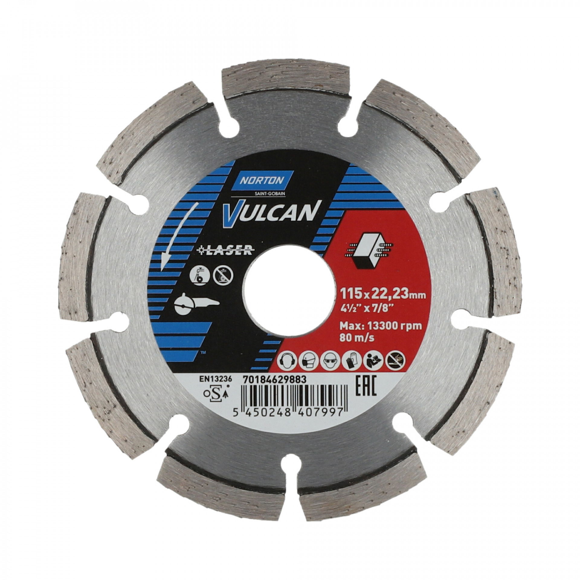 Norton Vulcan Laser gyémánt vágókorong Ø115x22,23 mm termék fő termékképe