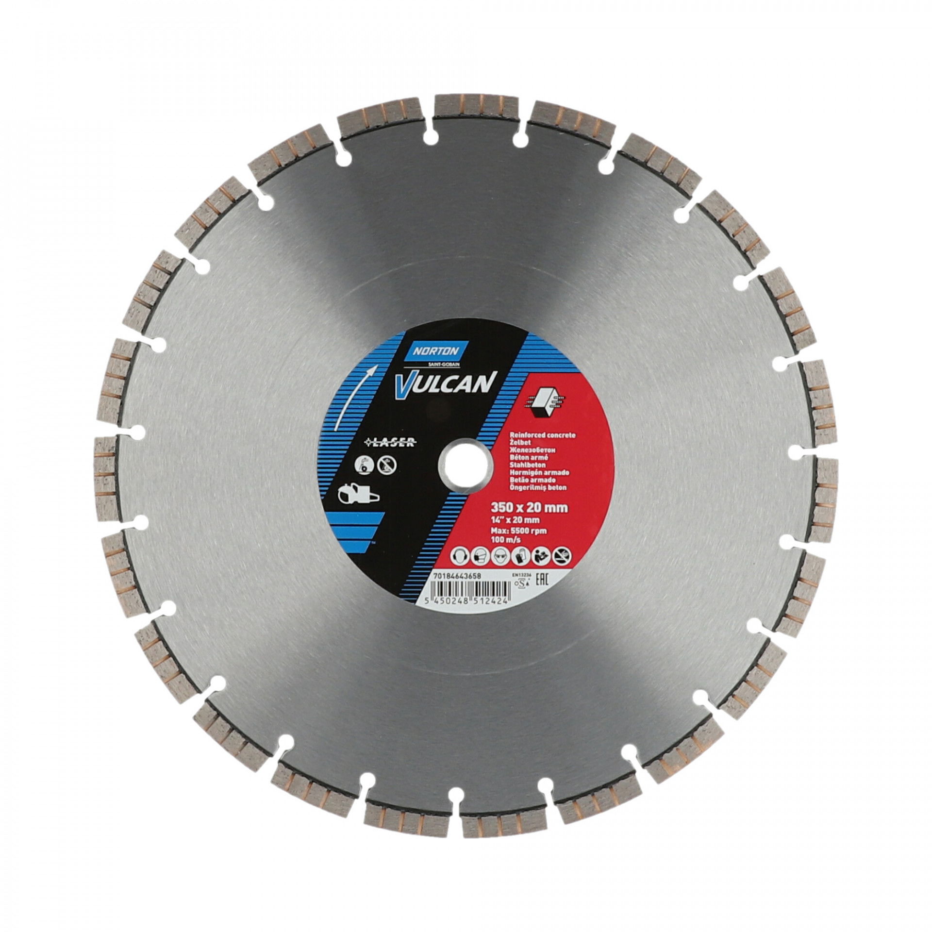 Norton Vulcan Turbo Laser gyémánt vágókorong Ø350x20 mm termék fő termékképe