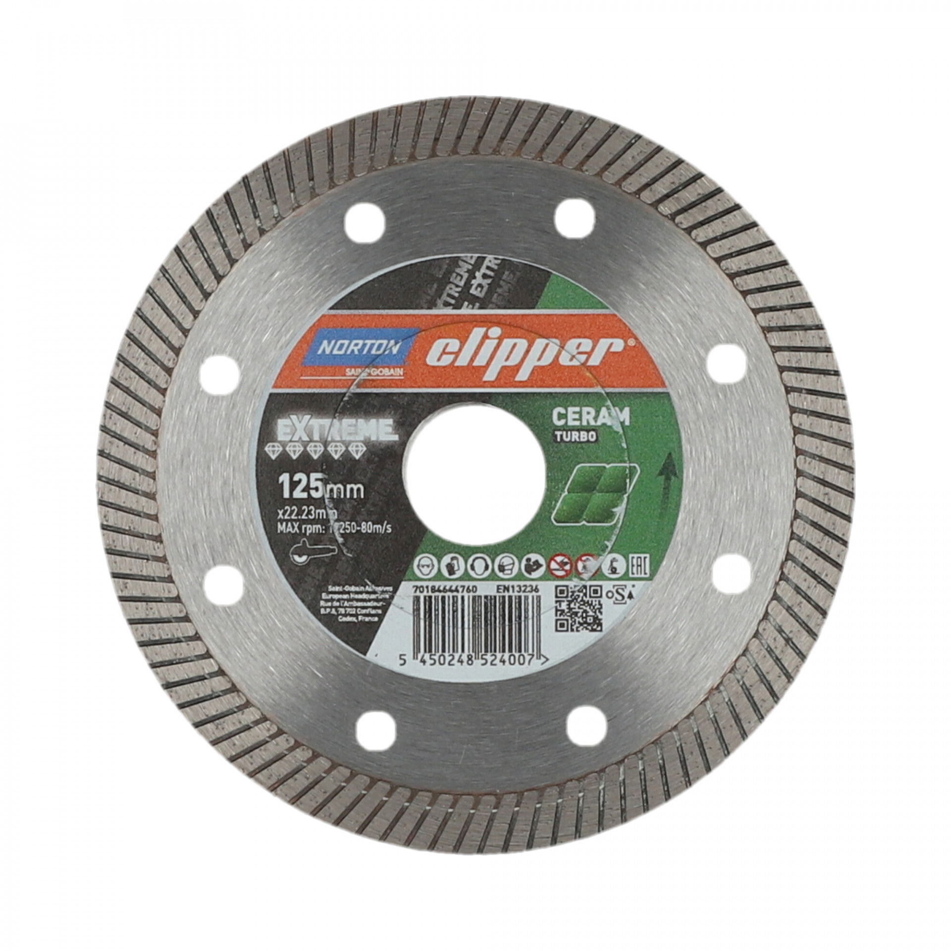 Norton Clipper Extreme Ceramic Turbo gyémánt vágókorong Ø125x22,23 mm termék fő termékképe