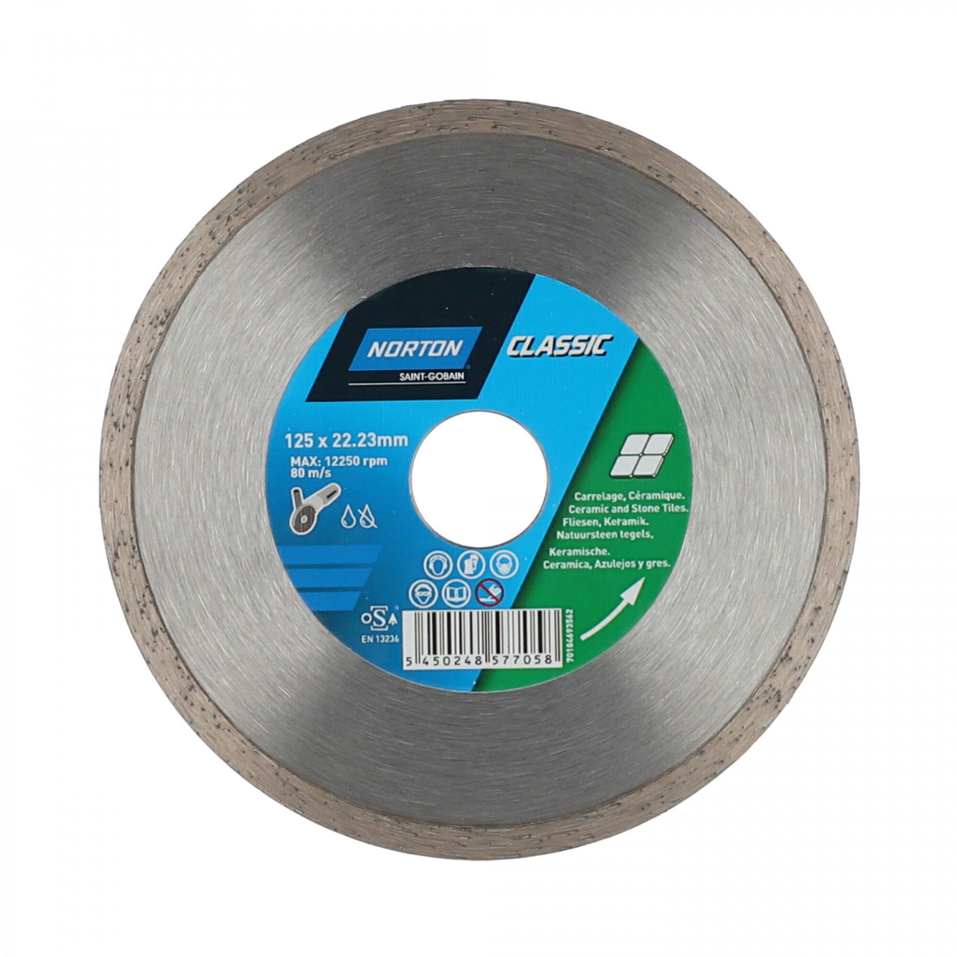 Norton Classic Ceramic & Porcelain Tiles gyémánt vágókorong Ø125x22,23 mm termék fő termékképe