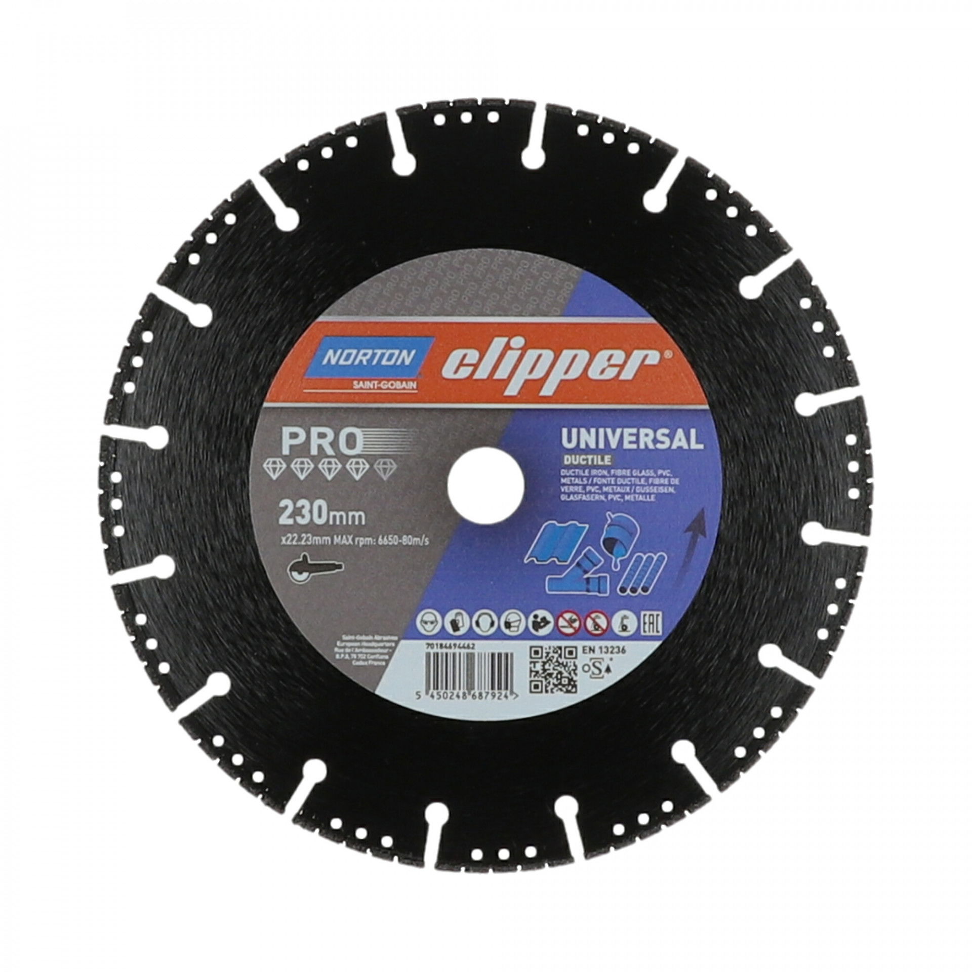 Norton Clipper Pro Universal Ductile gyémánt vágókorong Ø230x22,23 mm termék fő termékképe