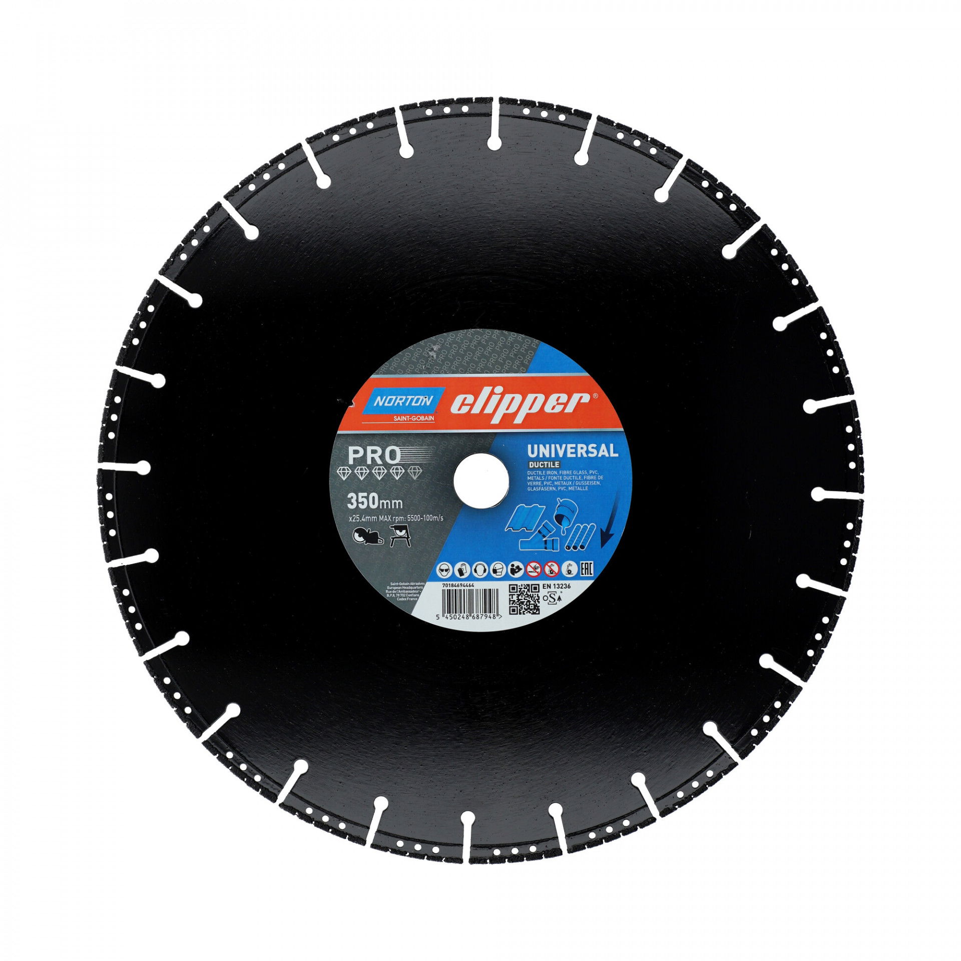 Norton Clipper Pro Universal Ductile gyémánt vágókorong Ø350x25,4 mm termék fő termékképe