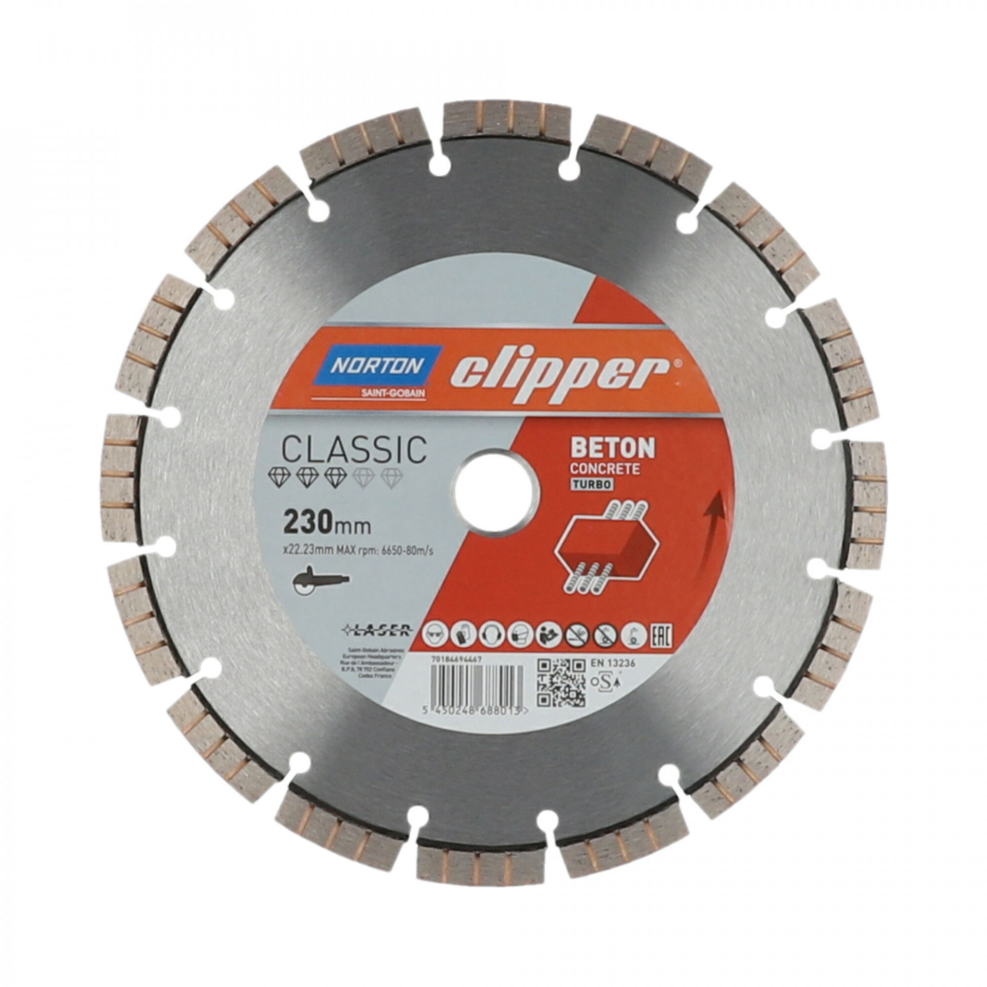 Norton Clipper Classic Beton Turbo gyémánt vágókorong Ø230x22,23 mm termék fő termékképe