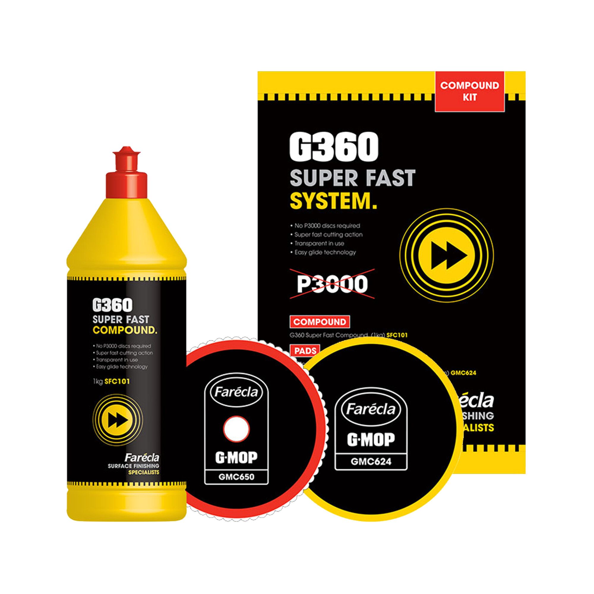 Farécla G360 Super Fast System Finish Starter Kit szupergyors fényesítő készlet termék fő termékképe