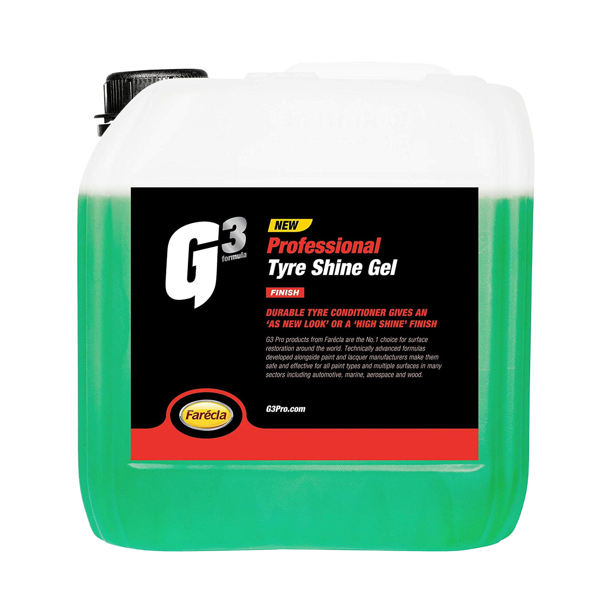 Farécla G3 Pro Tyre Shine Gel gumiabroncs fényesítő gél, 5 gallon/csomag termék fő termékképe