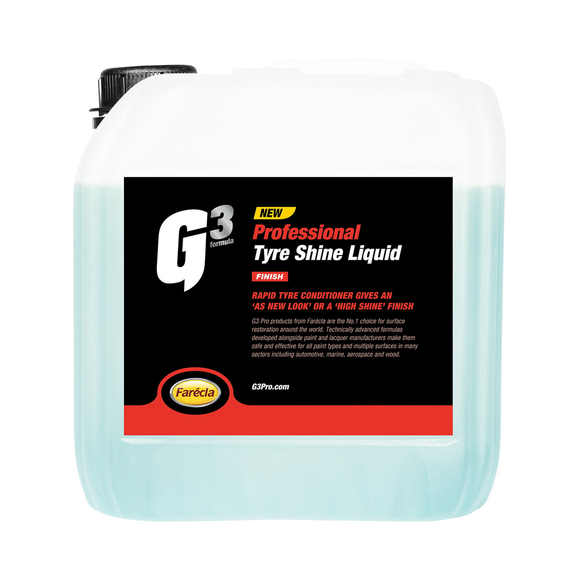 Farécla G3 Pro Tyre Shine Liquid gumiabroncs fényesítő folyadék 1 gallon termék fő termékképe