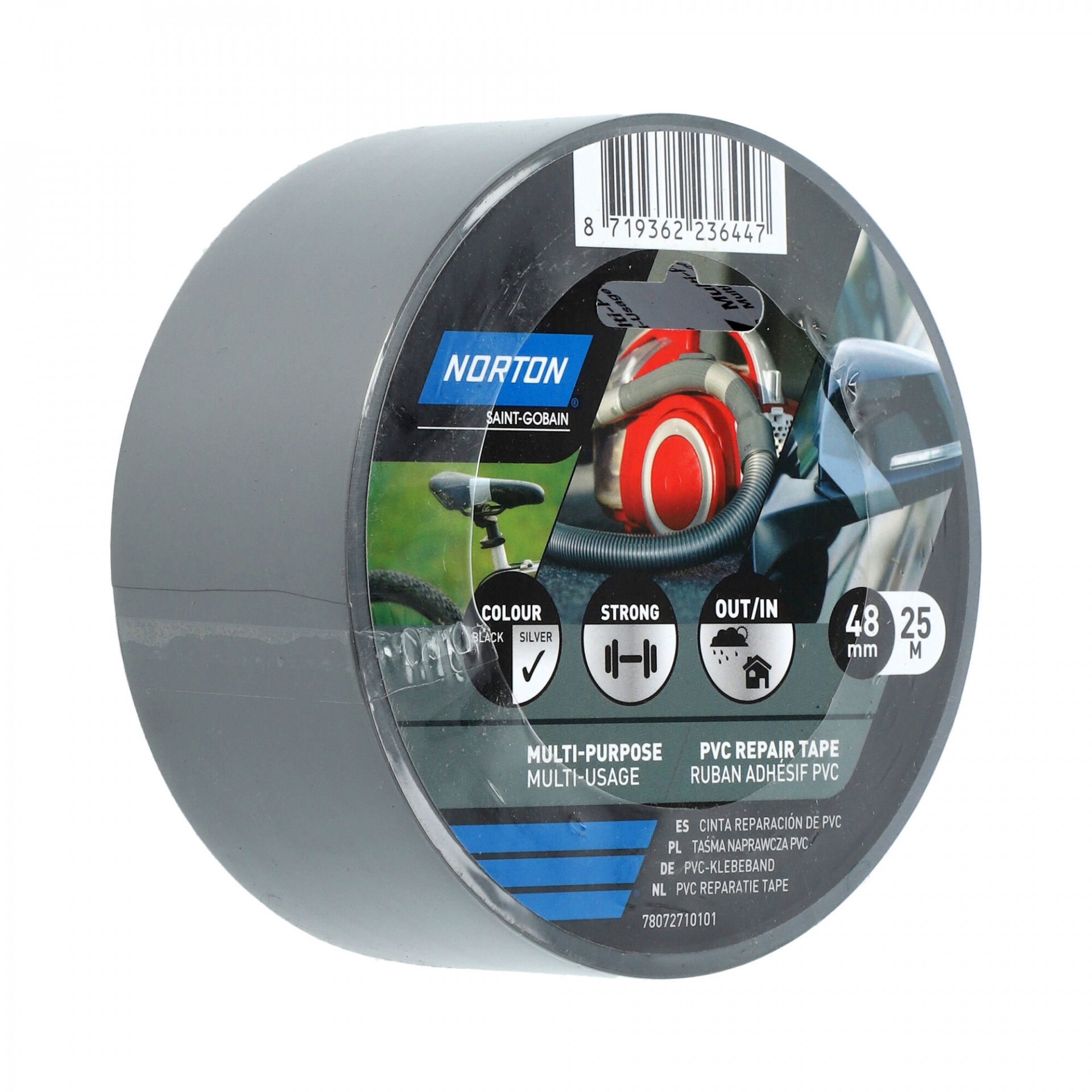 Norton PVC Repair ezüst javító szalag 48mmx25m, 36 db/csomag termék fő termékképe