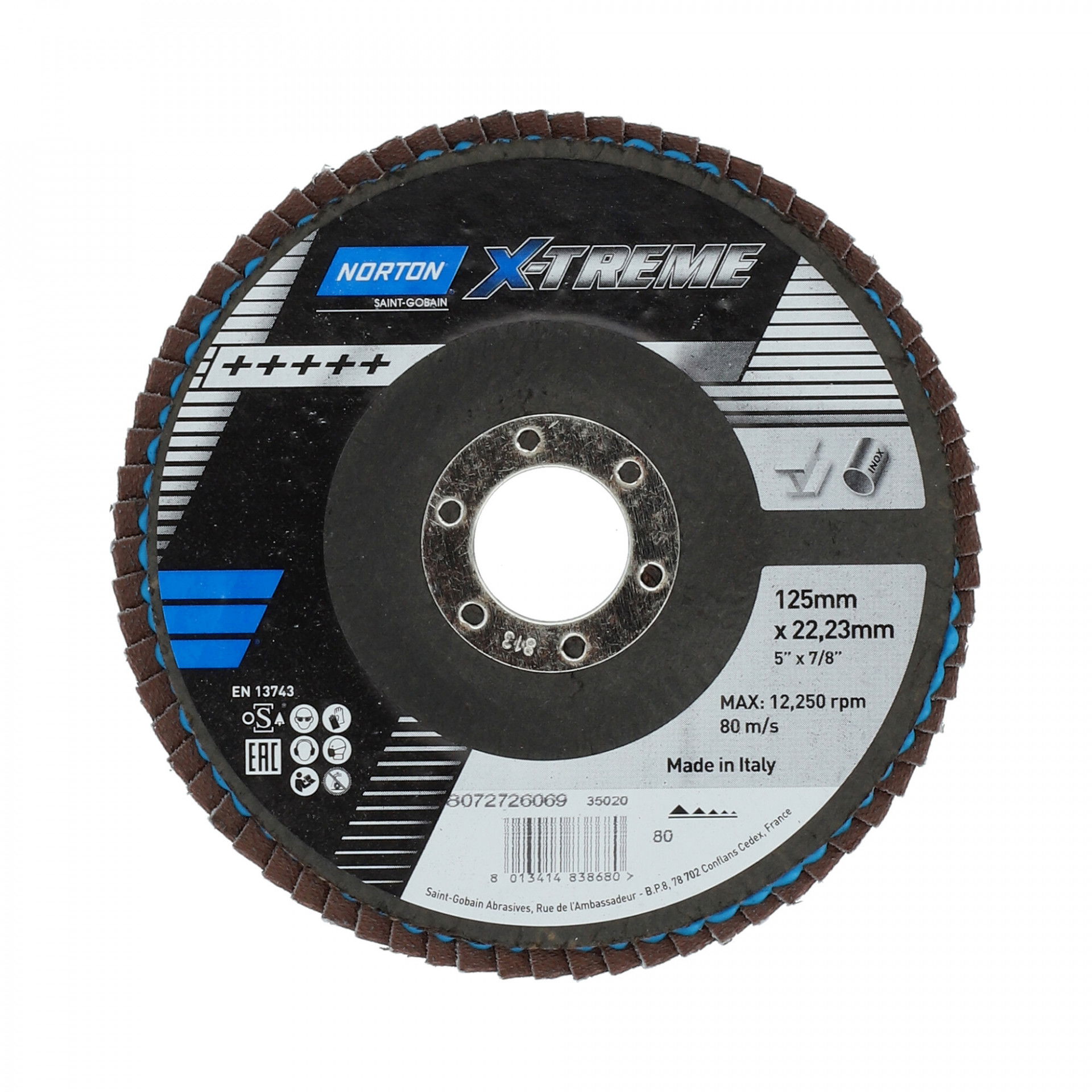 Norton X-Treme R860 lamellás csiszolókorong Ø125x22mm P80 termék fő termékképe