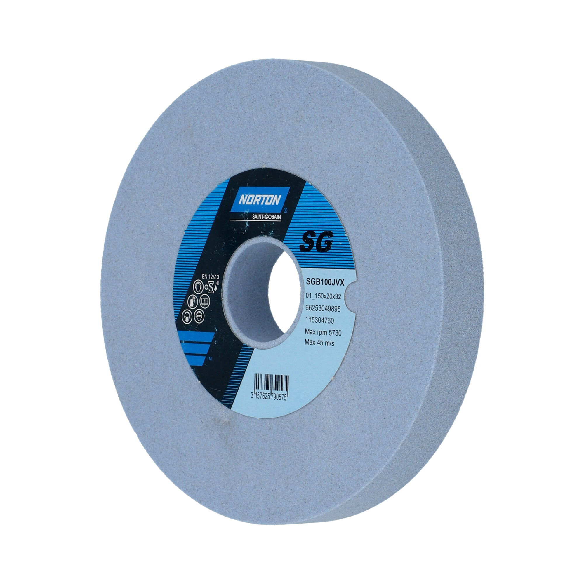 Norton Egyenes köszörűkorong Ø150x20x32 mm SGB 100 J VX, 6 db/csomag termék fő termékképe
