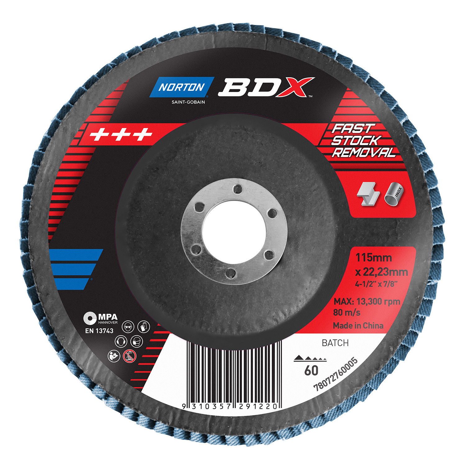 Norton BDX R822 lamellás csiszolókorong Ø180x22mm P80 termék fő termékképe