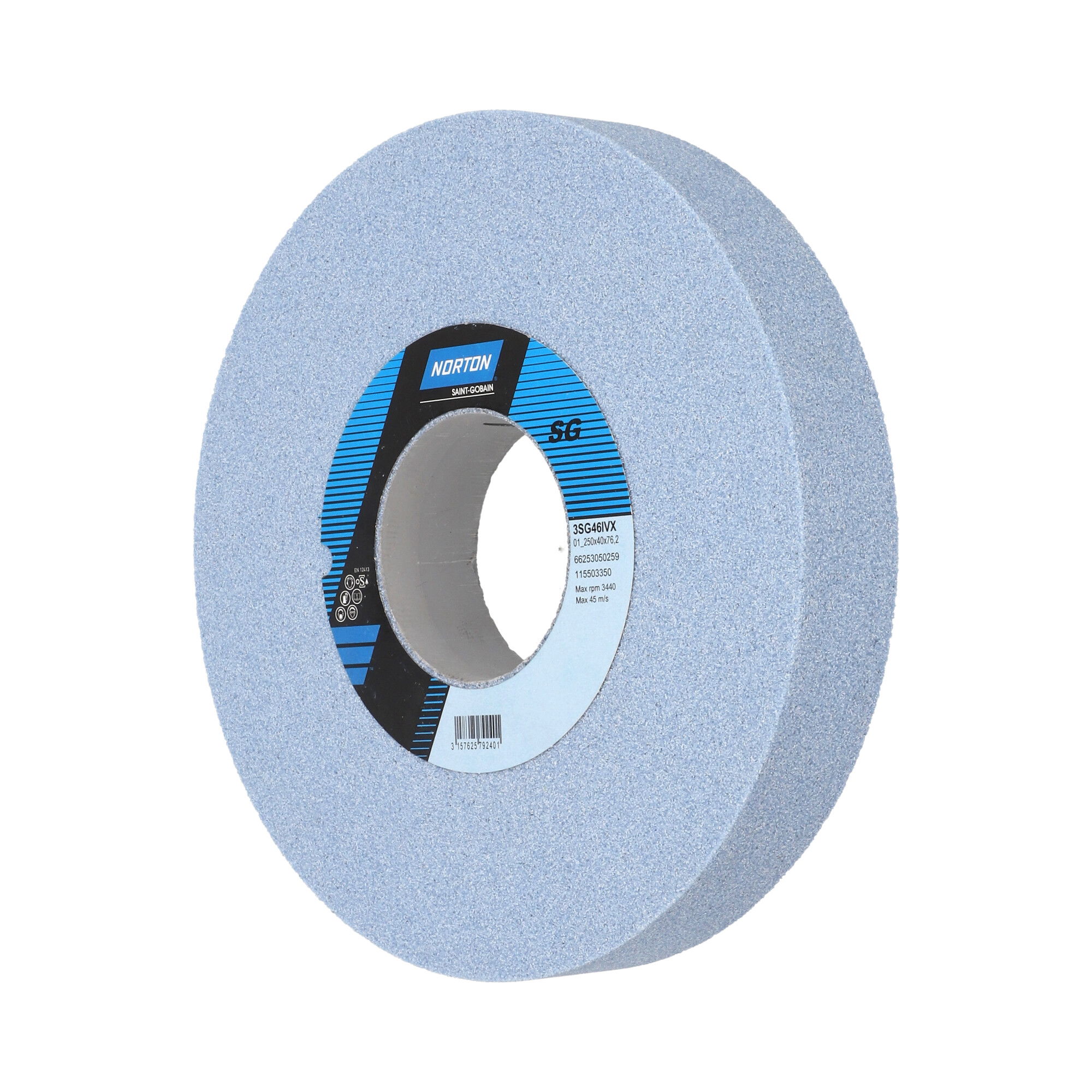 Norton Egyenes köszörűkorong Ø250x40x76,2 mm 3SG 46 I VX termék fő termékképe