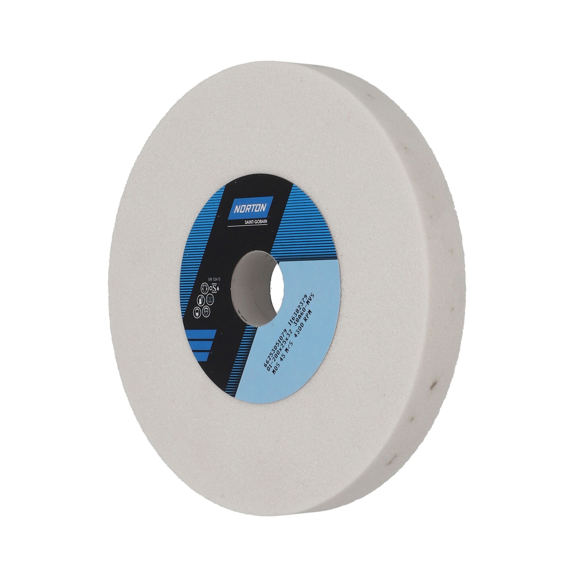 Norton Egyenes köszörűkorong Ø200x25x32 mm 38A 60 M VS, 6 db/csomag termék fő termékképe