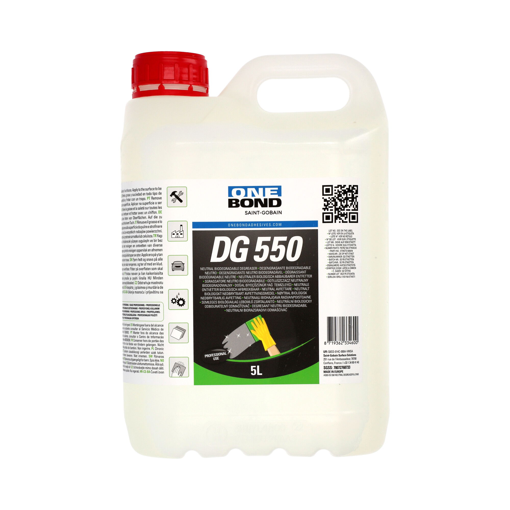 OneBond DG550 zsírtalanító 5l, 4 db/csomag termék fő termékképe