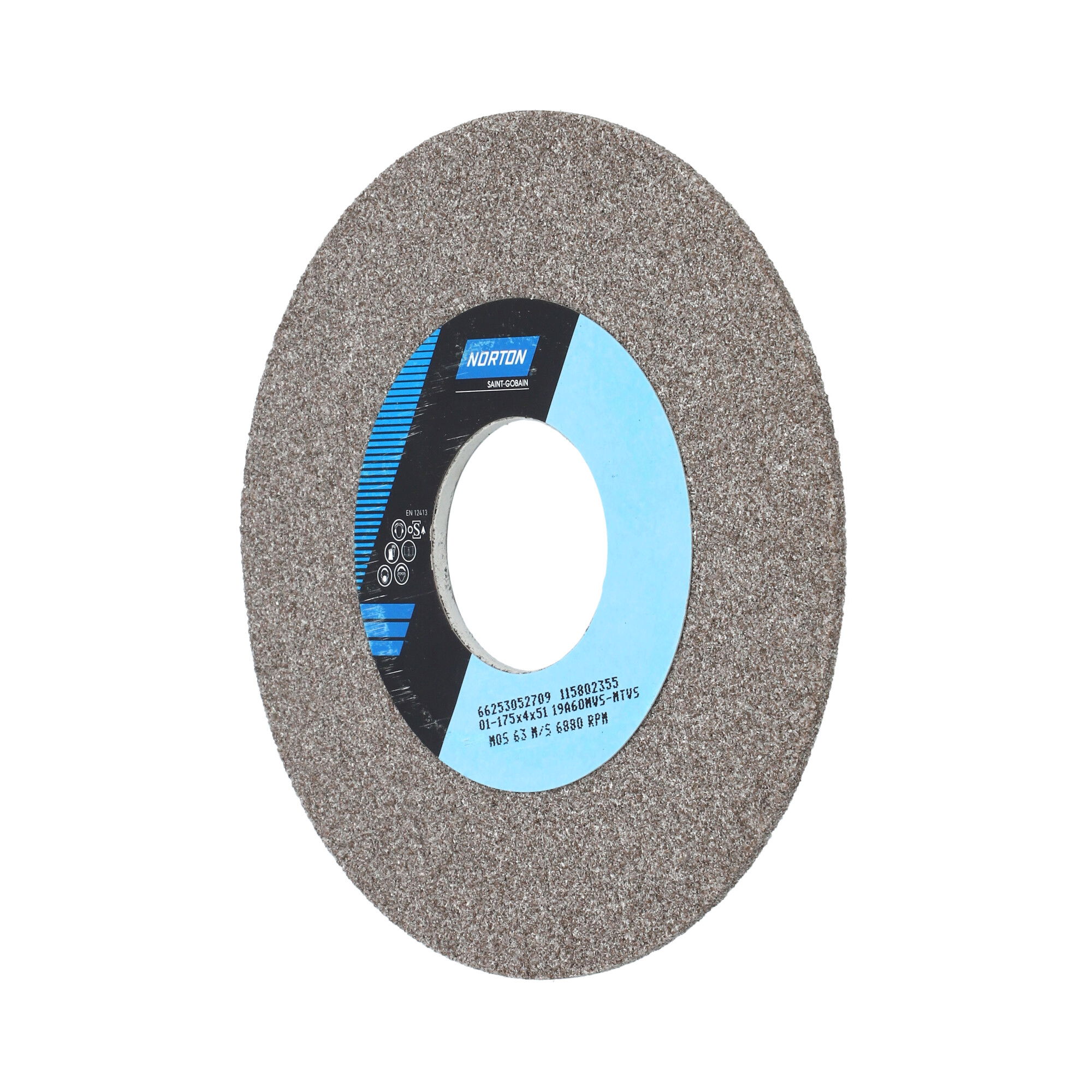 Norton Egyenes köszörűkorong Ø175x4x51 mm 19A 60 M VS, 6 db/csomag termék fő termékképe