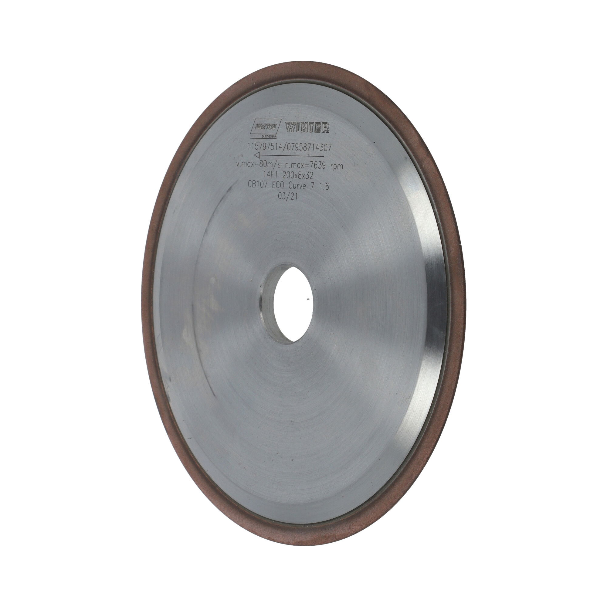 Norton CBN köszörűkorong Ø200x1,6x6 mm CBN107 ECO Curve termék fő termékképe