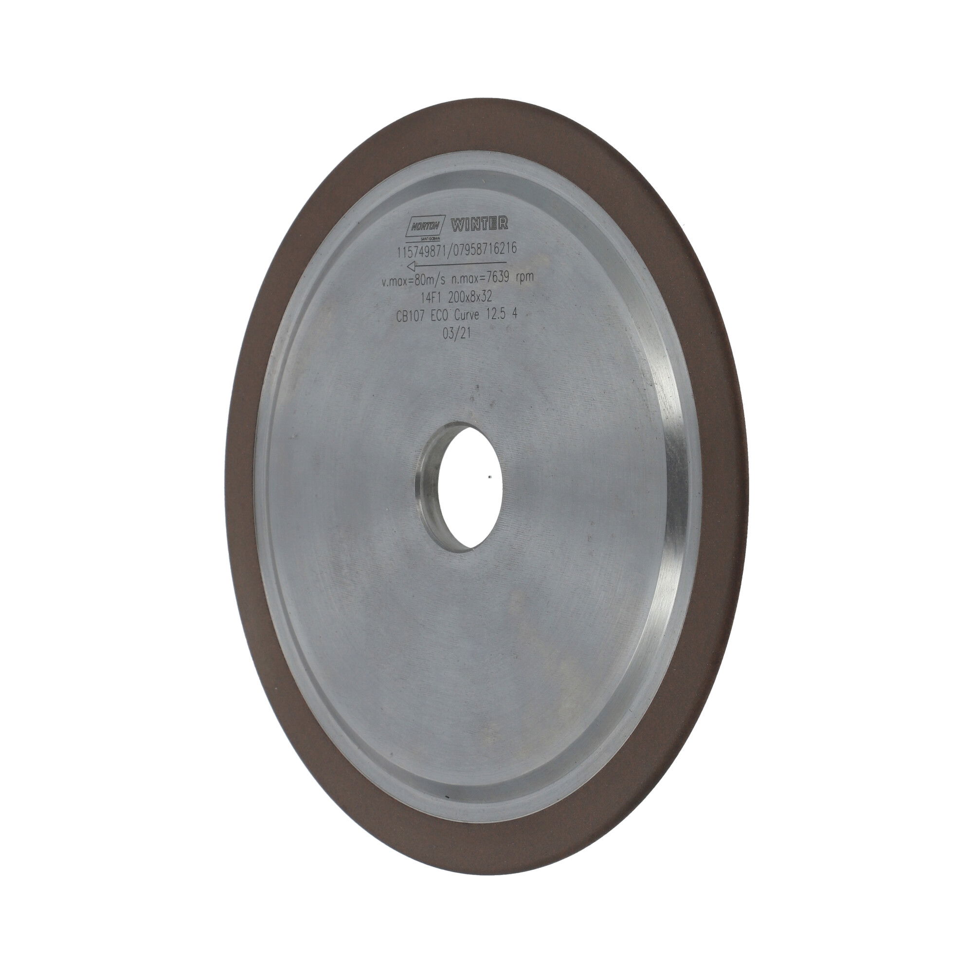 Norton CBN köszörűkorong Ø200x4x12,5 mm CBN107 ECO Curve termék fő termékképe