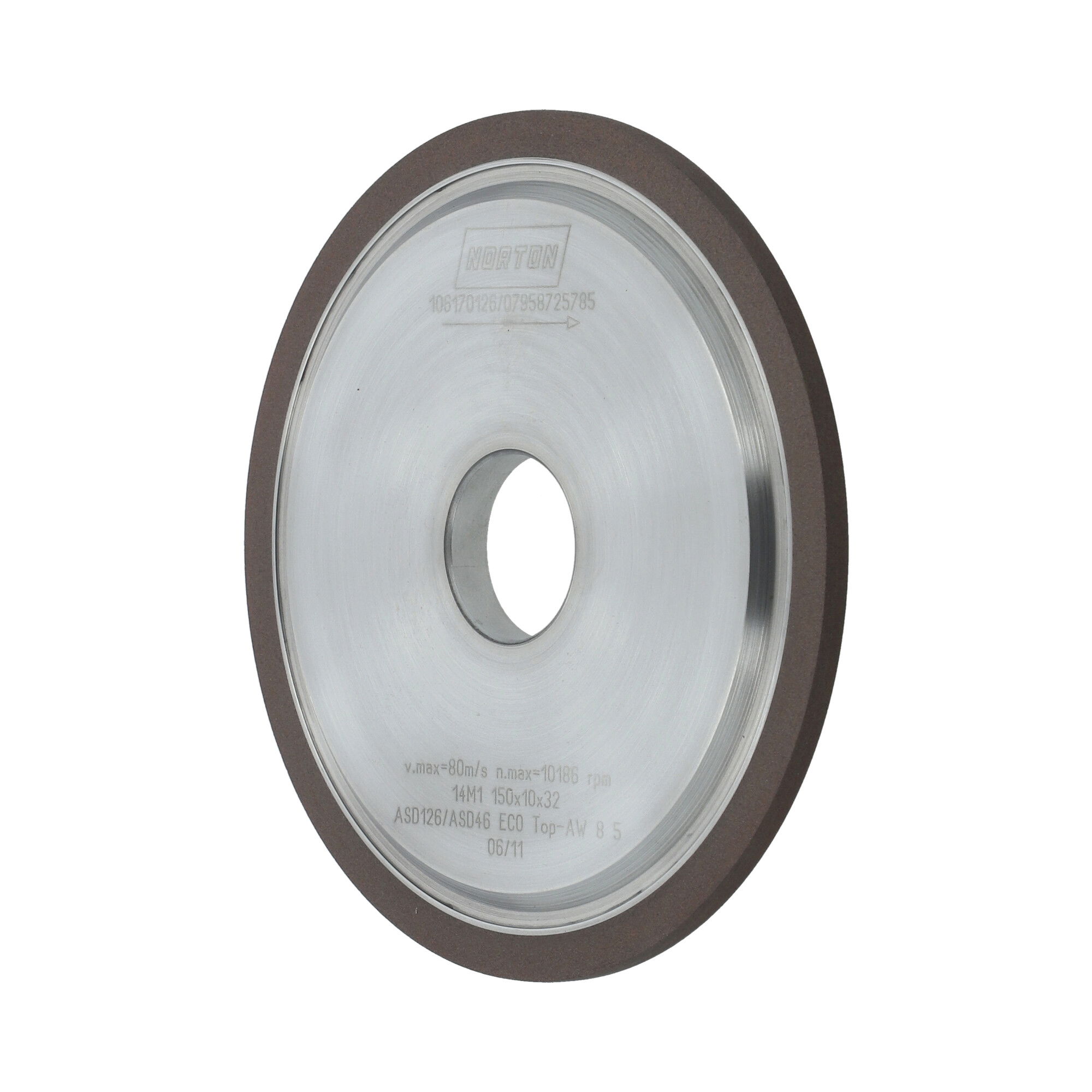 Norton Gyémánt köszörűkorong Ø150x5x8 mm ASD107/46 R100/R75 ECO TOP-AW termék fő termékképe
