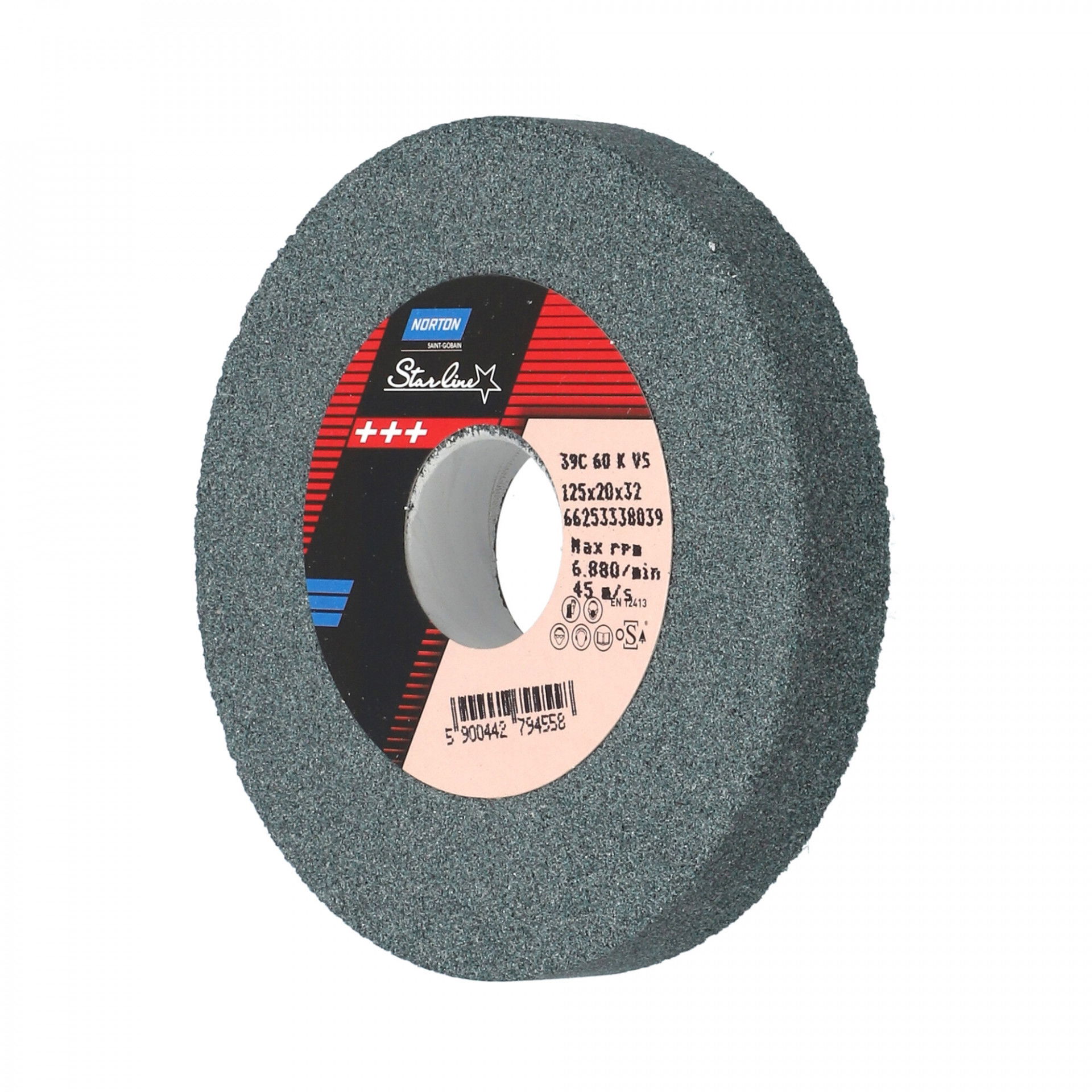 Norton Starline Szilícium-karbid köszörűkorong Ø125x20x32 mm 39C 60 K VS, 2 db/csomag termék fő termékképe